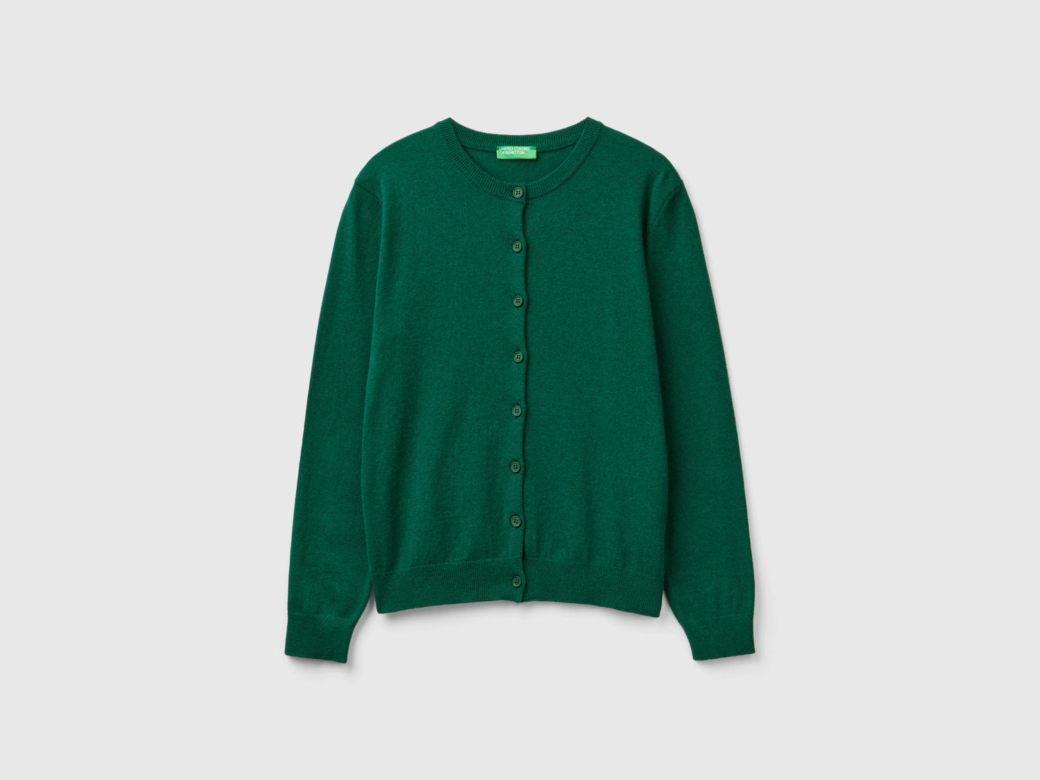Cardigan verde bosco in misto lana e cashmere da donna verde scuro | Benetton Outlet