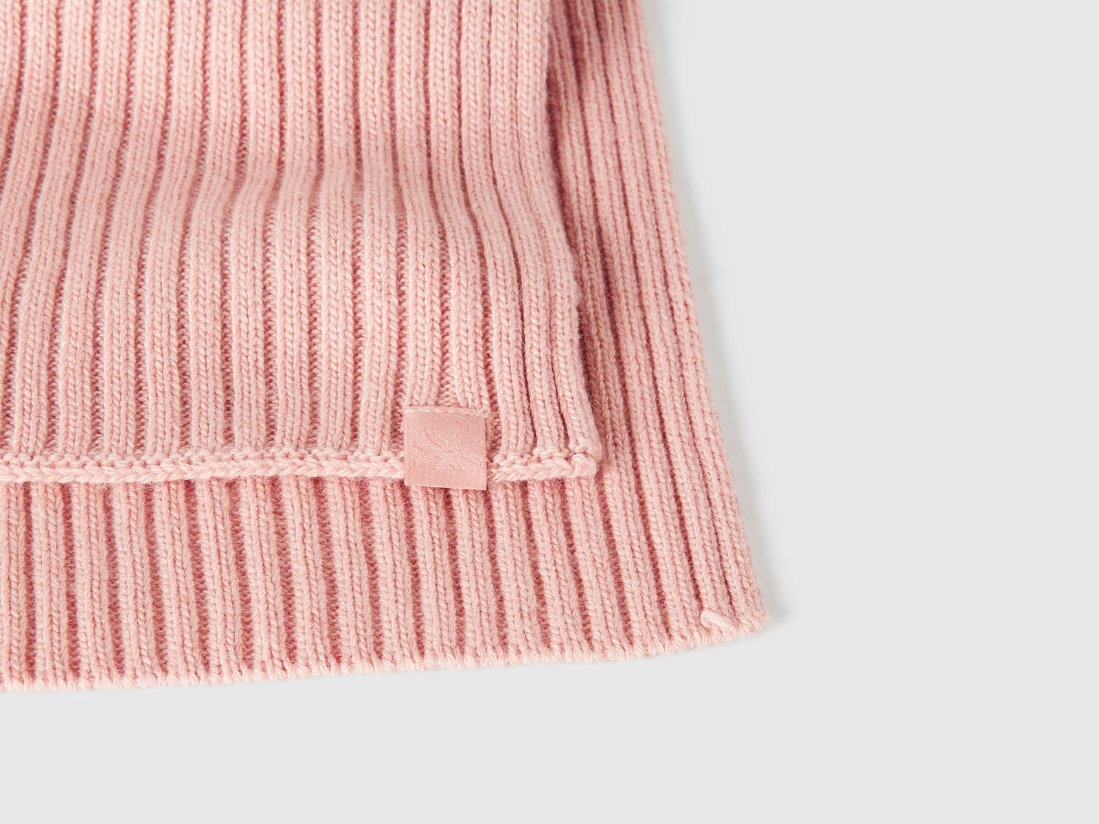 Sciarpa lavorata in misto lana da bimbo rosa tenue 3 | Benetton Outlet