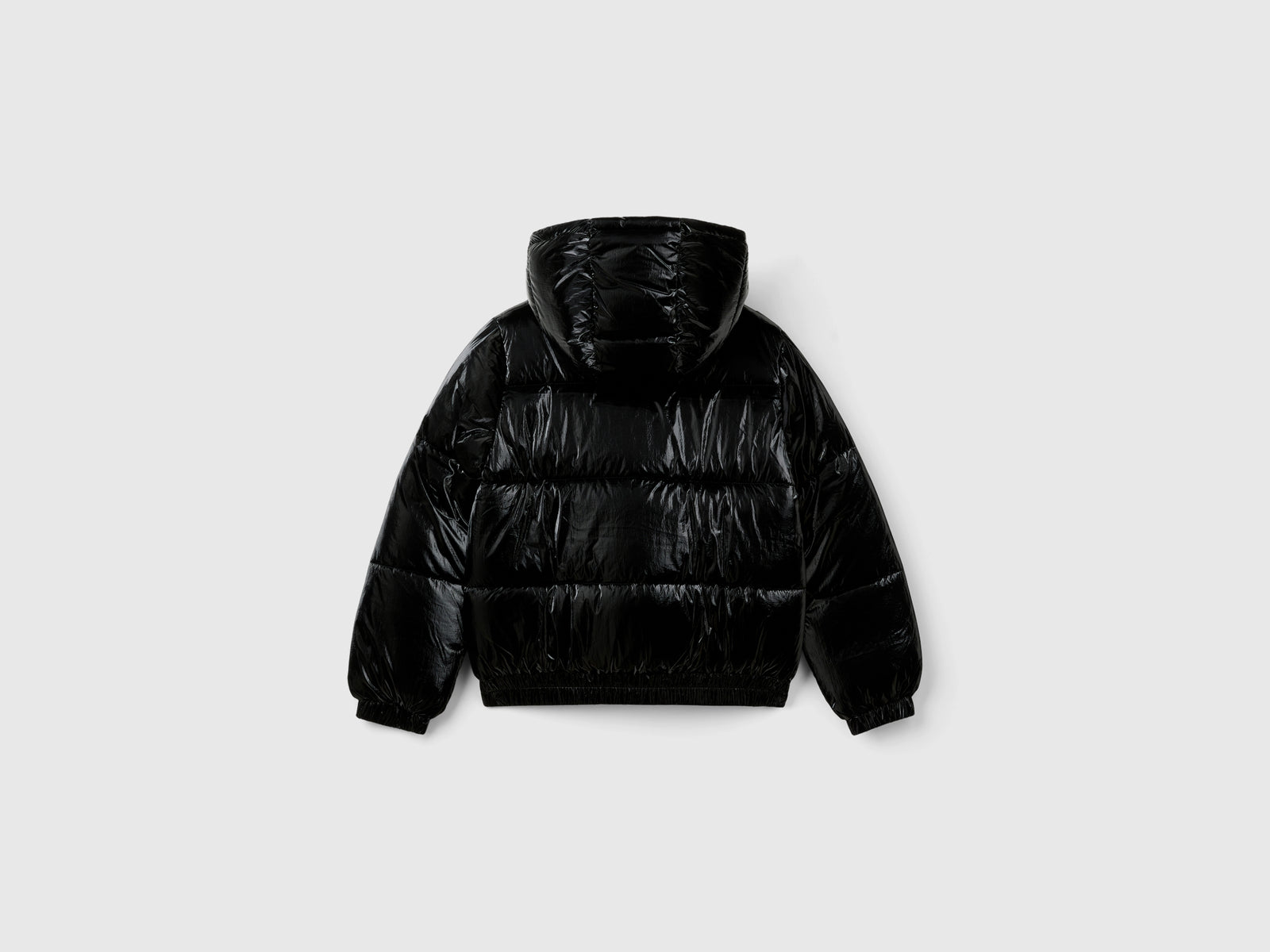 Giubbotto in nylon lucido da bambina nero 2 | Benetton Outlet