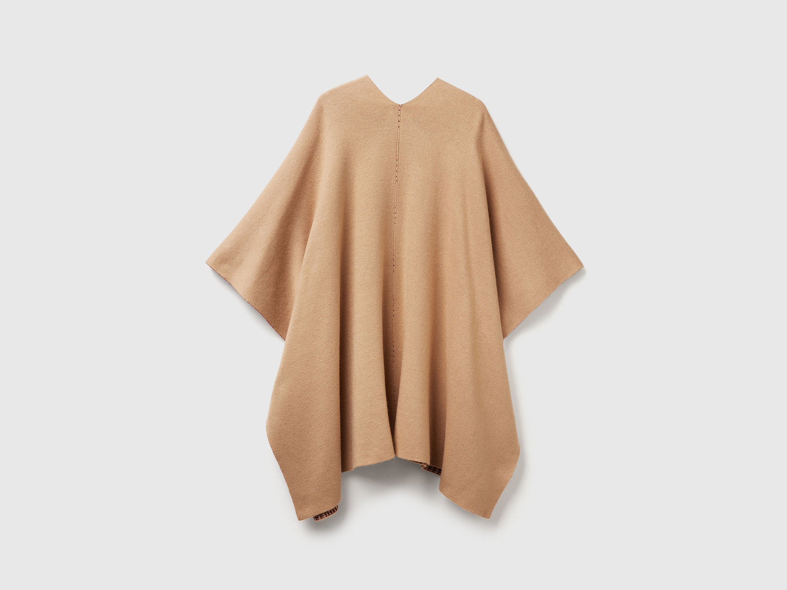 Mantella reversibile in misto cashmere da donna cammello 2 | Benetton Outlet