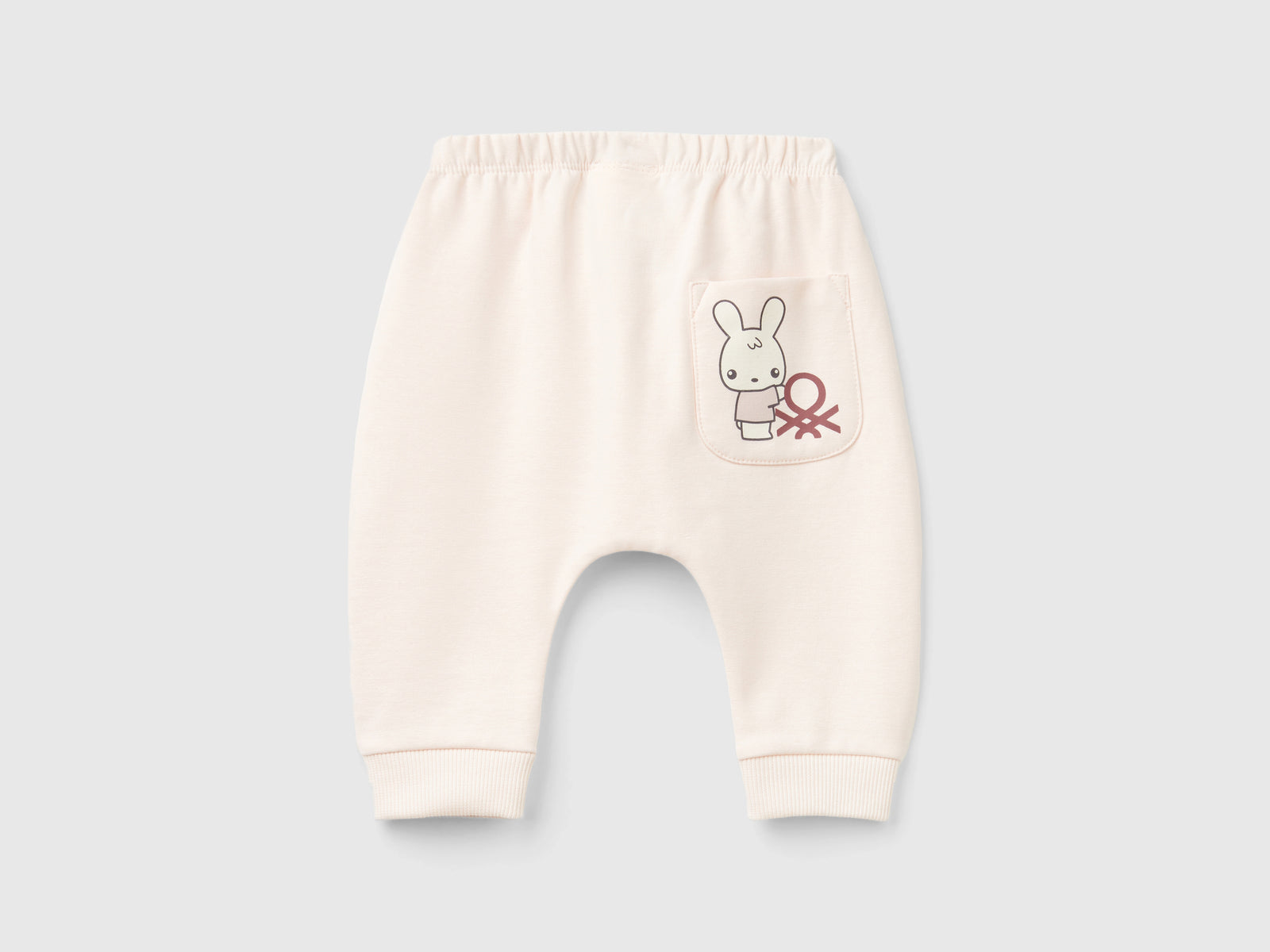 Warm sweatshirt trousers with pocket da neonato rosa tenue 2 | Benetton Outlet