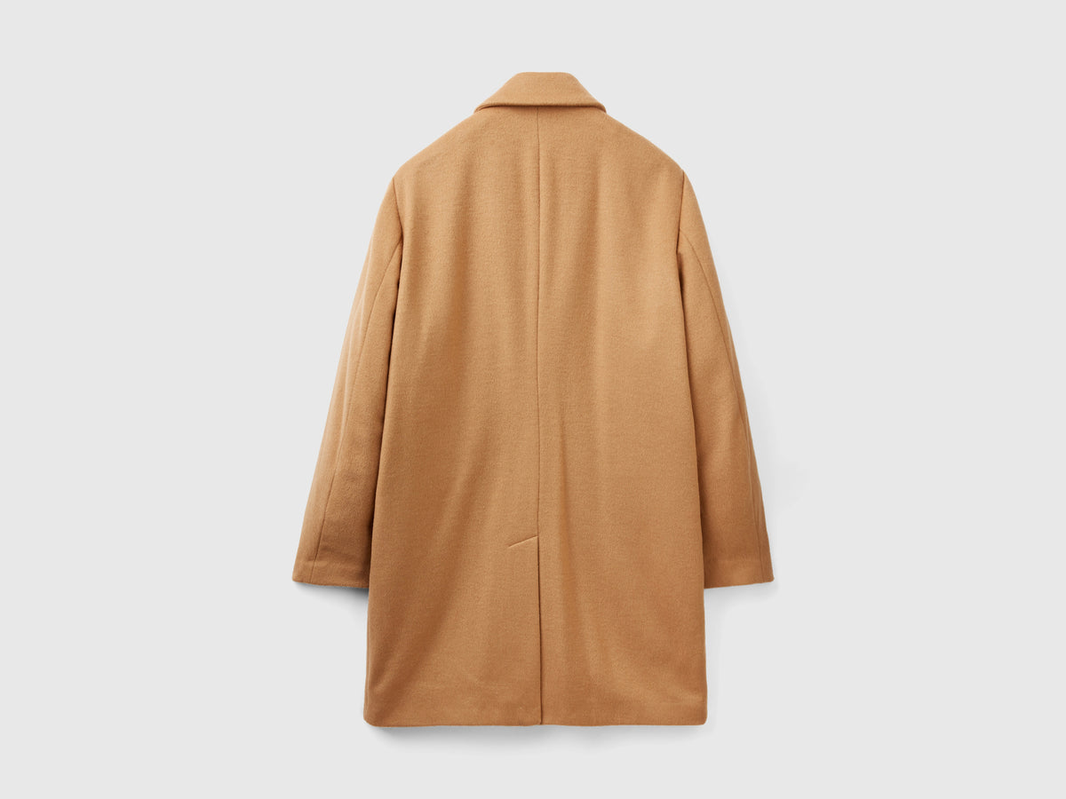 Cappotto foderato in misto lana