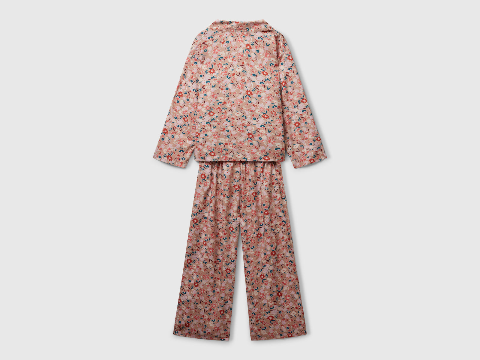 Pigiama fluido a fiori da donna rosa 2 | Benetton Outlet