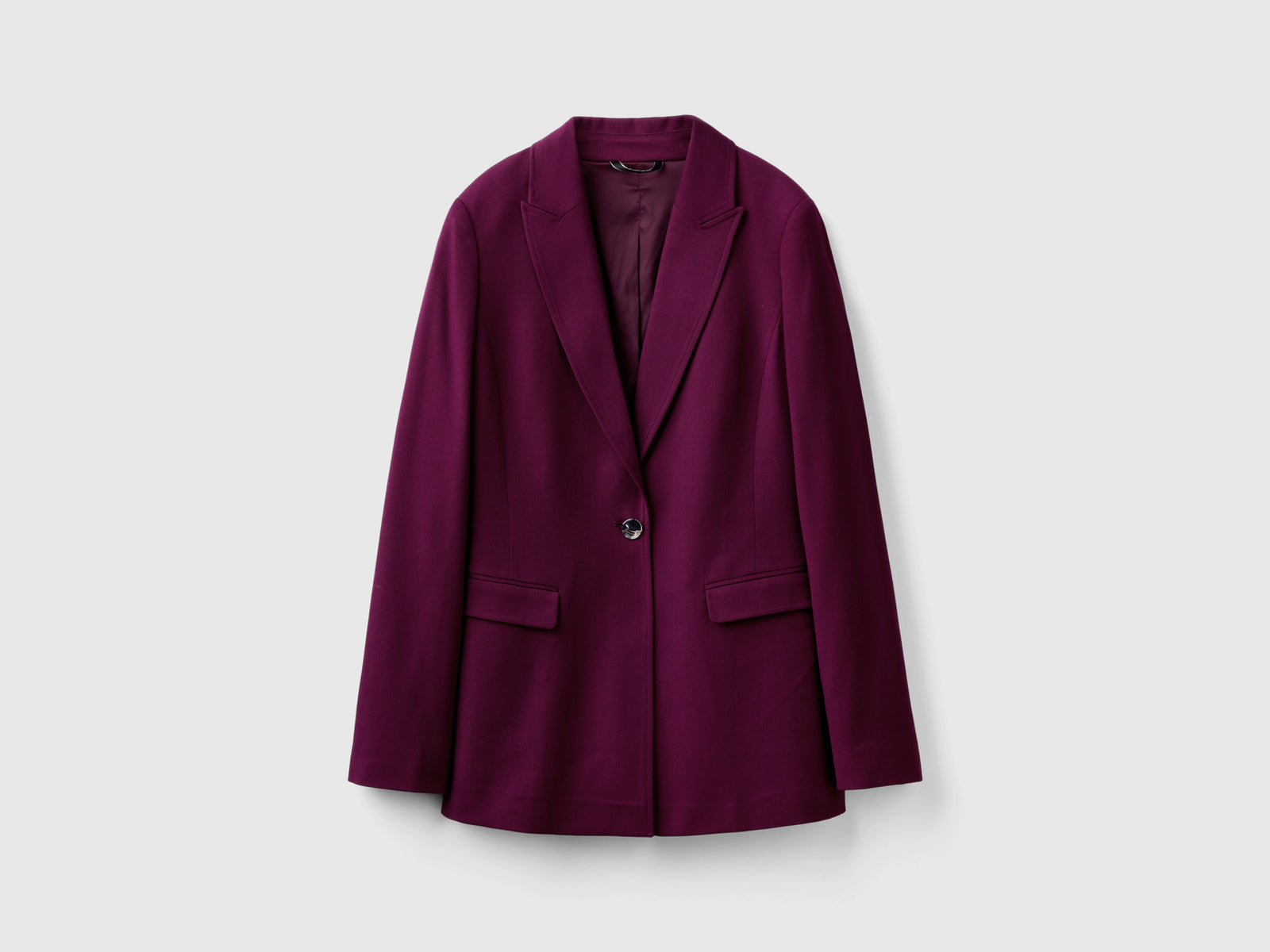 Blazer de mezcla de viscosa y lana da donna malva scuro | Benetton Outlet
