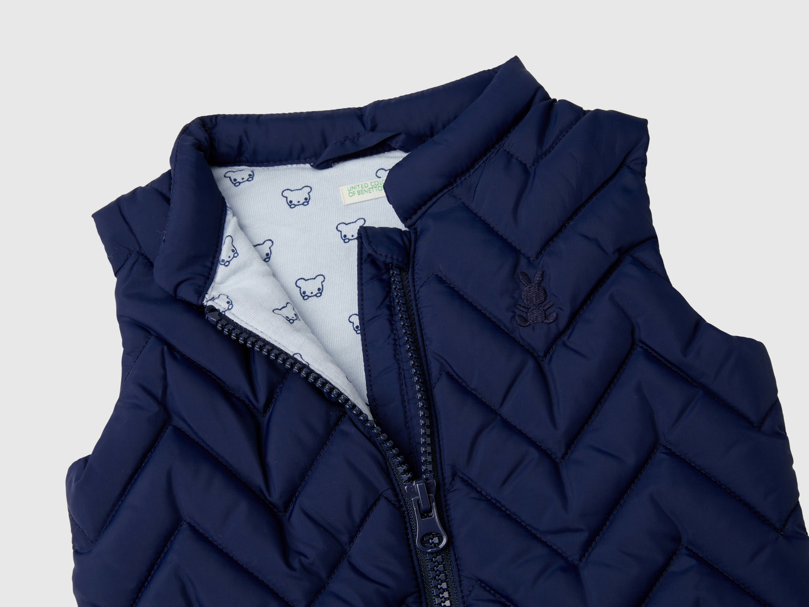 Gilet imbottito in tessuto tecnico da neonato blu scuro 3 | Benetton Outlet