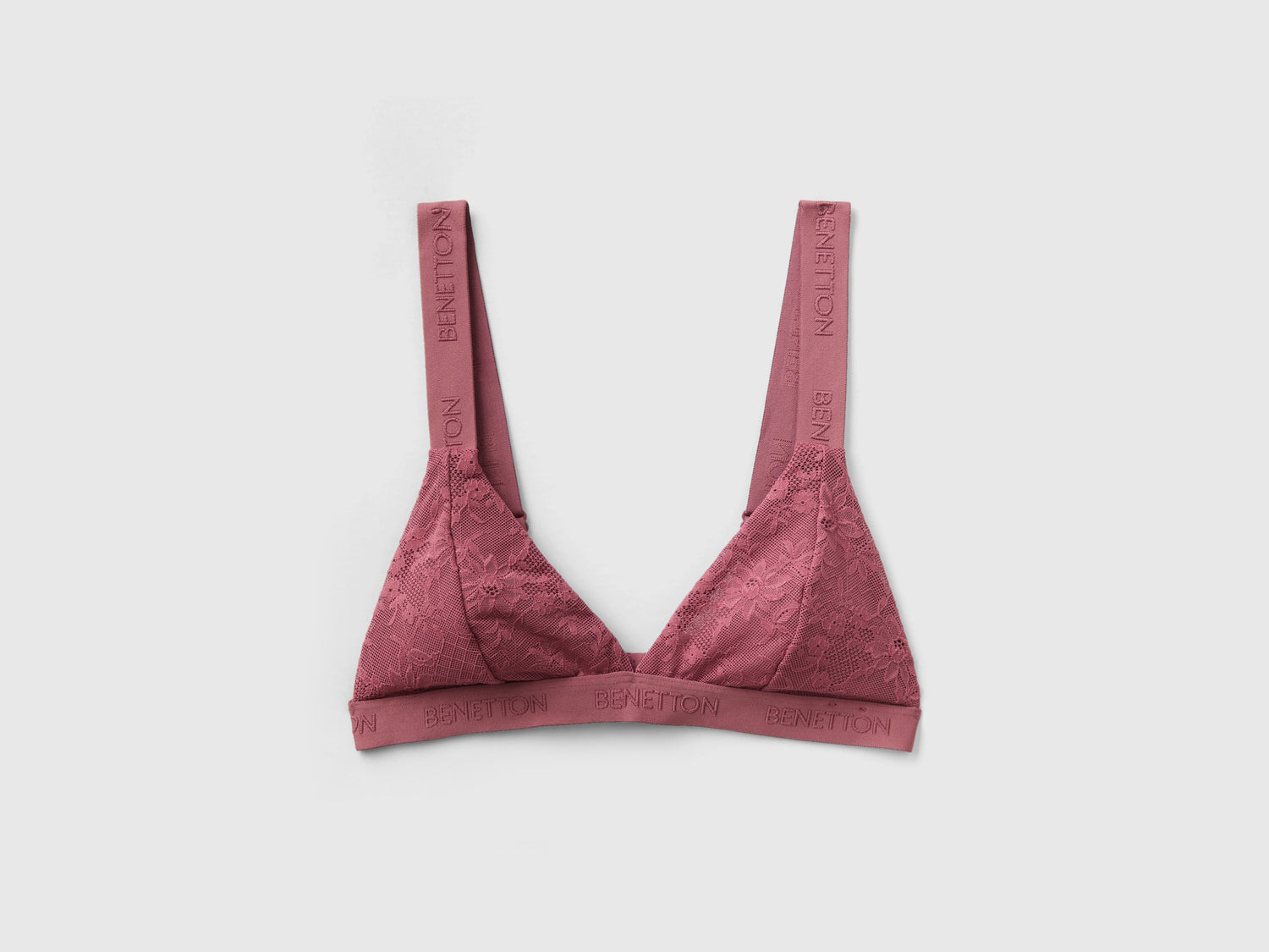 Reggiseno a triangolo in pizzo da donna malva scuro | Benetton Outlet