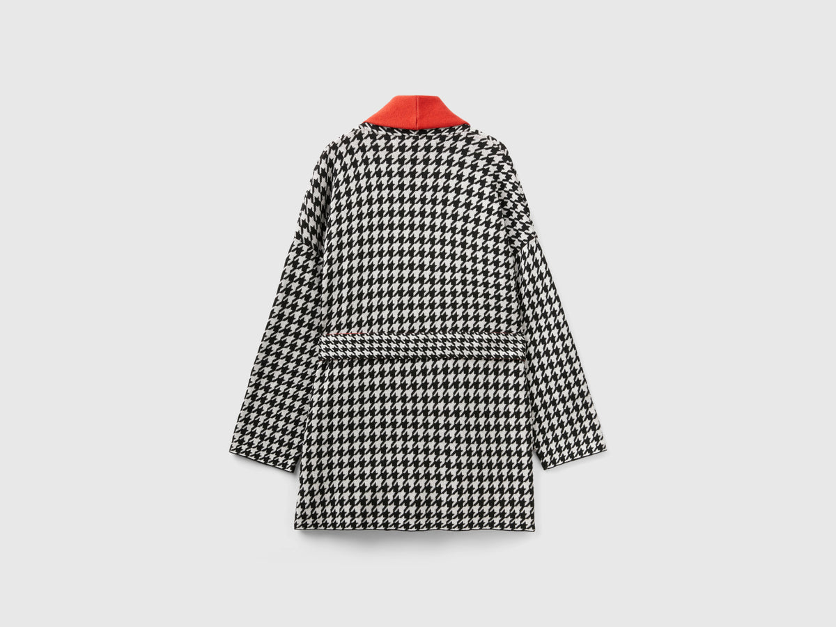 Cardigan pied de poule