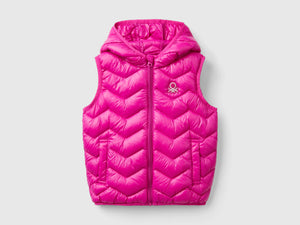 Gilet imbottito in ovatta 3D con cappuccio