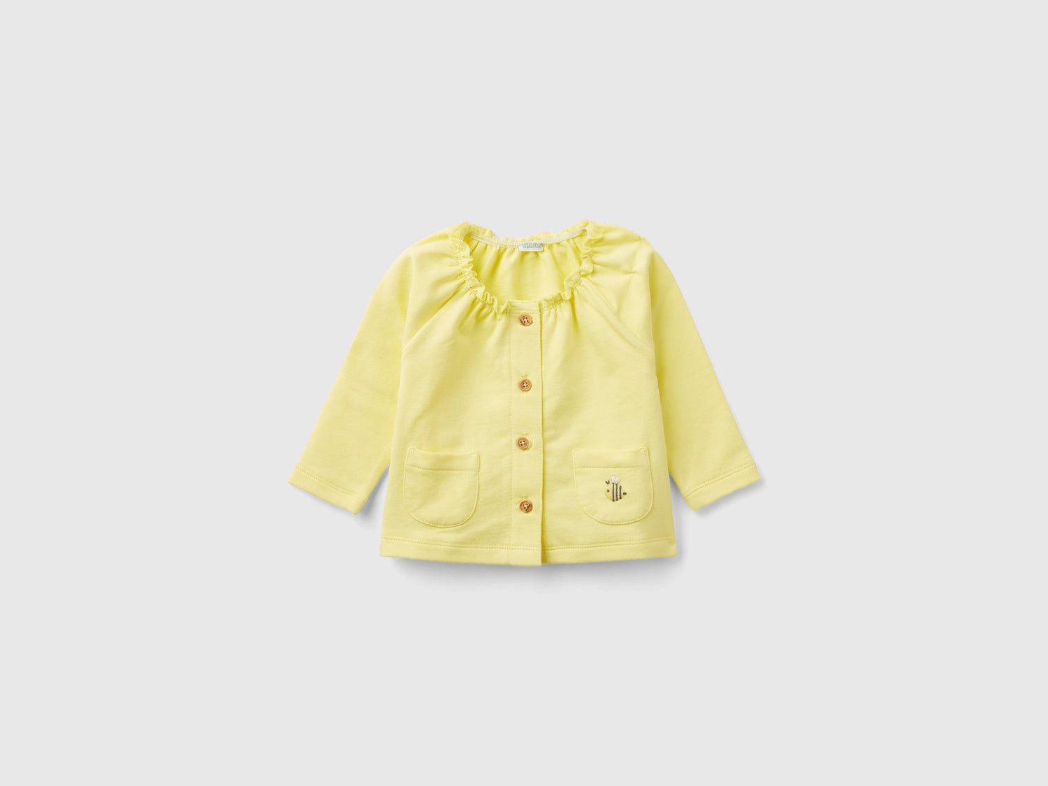 Felpa in cotone bio stretch da neonato giallo | Benetton Outlet