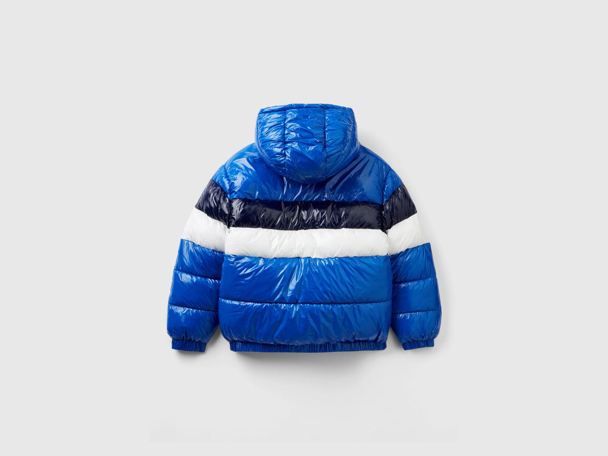 Piumino color block over fit
