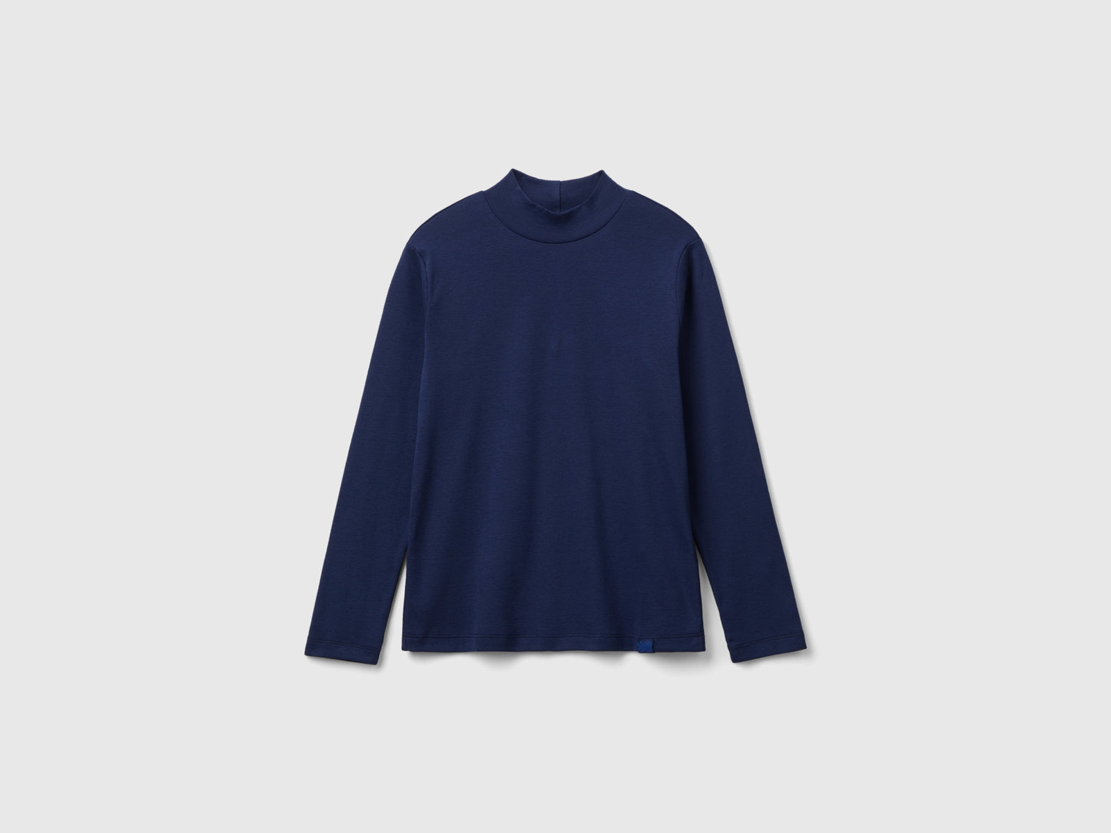 T-shirt lupetto a costine da bambino blu scuro | Benetton Outlet