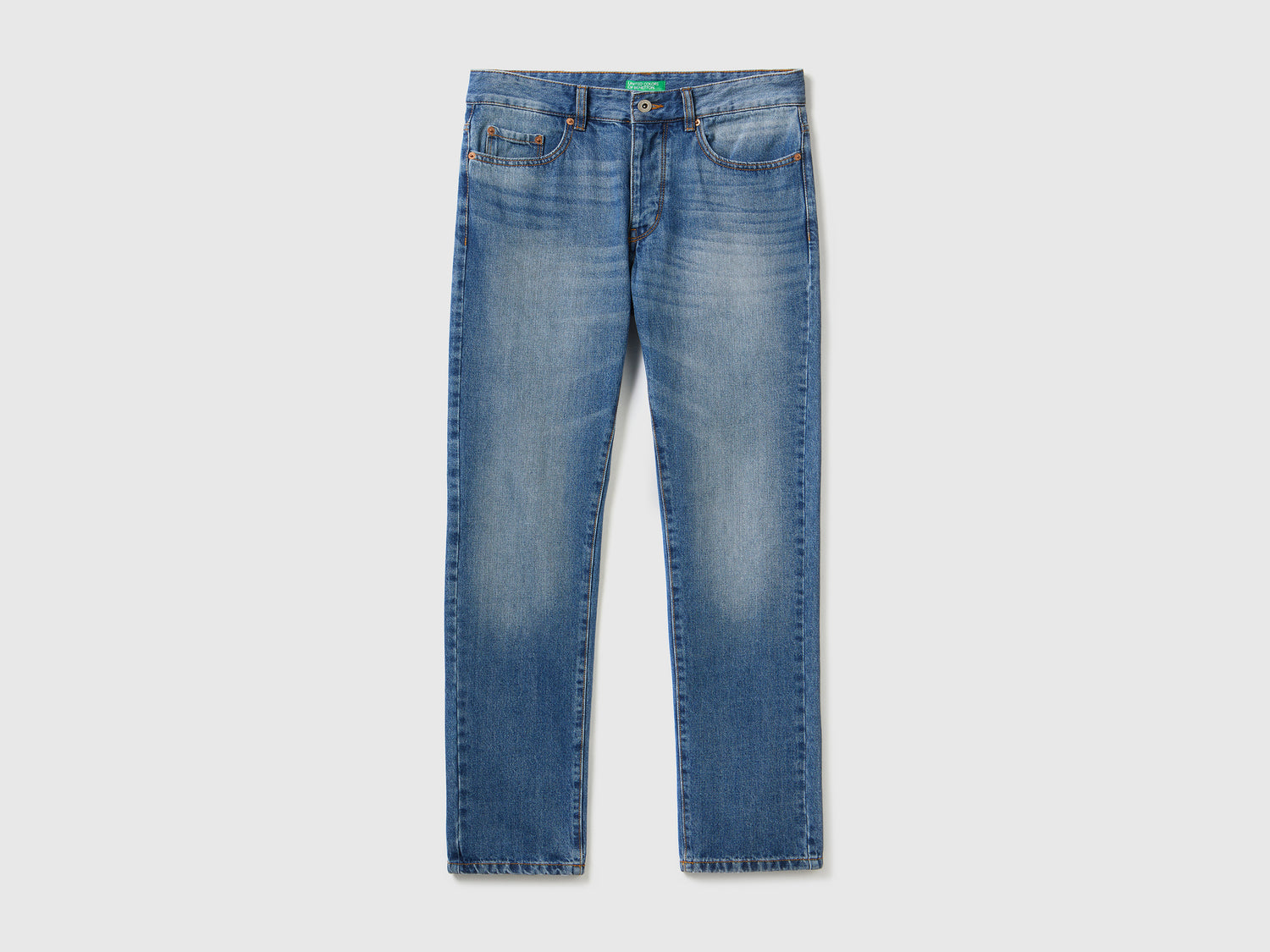 Jeans straight leg 100% cotone da uomo blu | Benetton Outlet