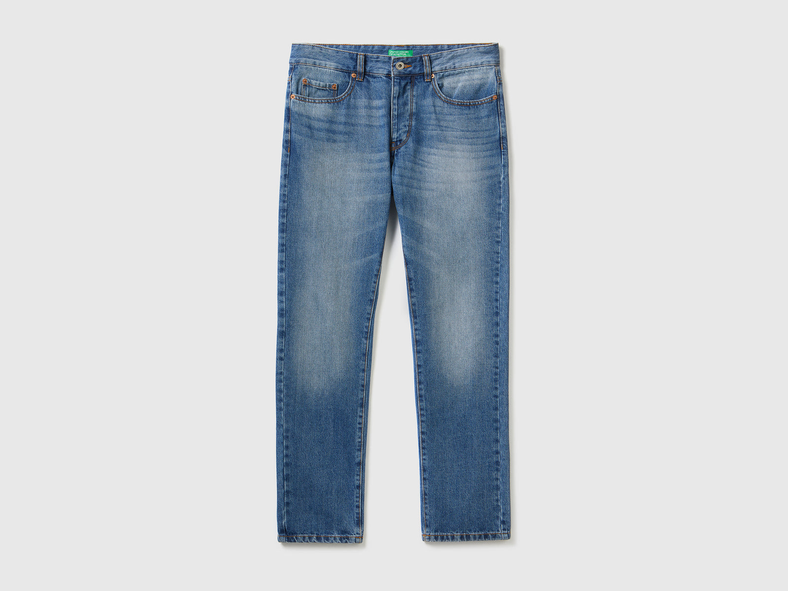 Jeans straight leg 100% cotone da uomo blu | Benetton Outlet