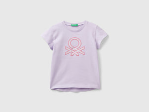 Maglietta con ricamo logo in cotone bio