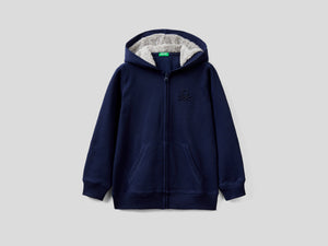 Calda felpa con zip e cappuccio