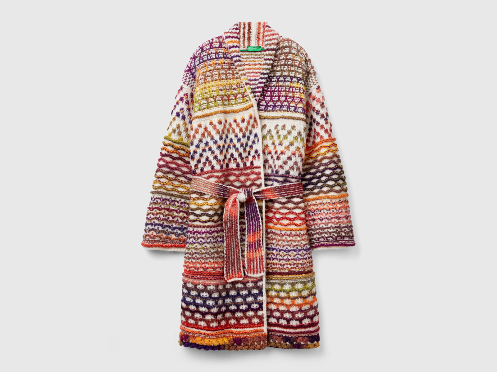 Cappotto in maglia da donna multi-color | Benetton Outlet