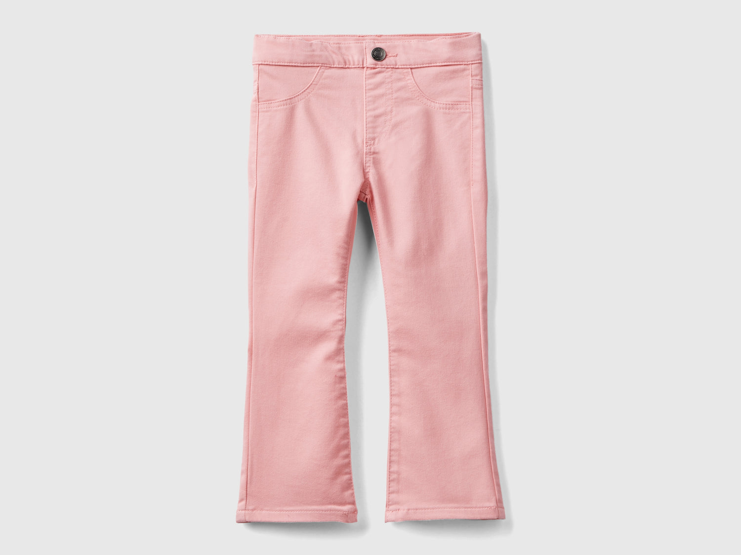 Pantaloni elasticizzati a zampa da bimba rosa | Benetton Outlet