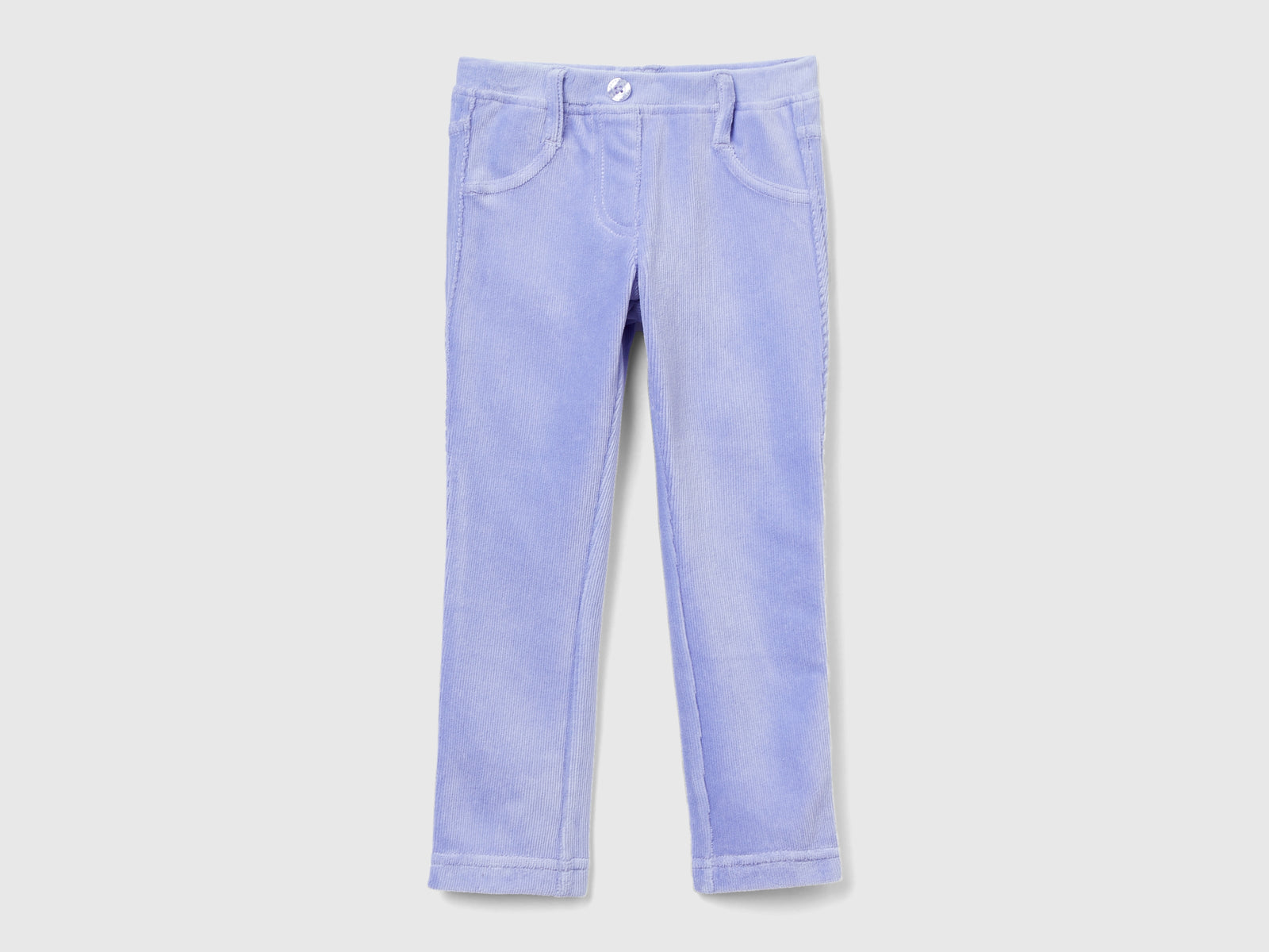 Pantaloni in ciniglia a costine da bimba lilla | Benetton Outlet