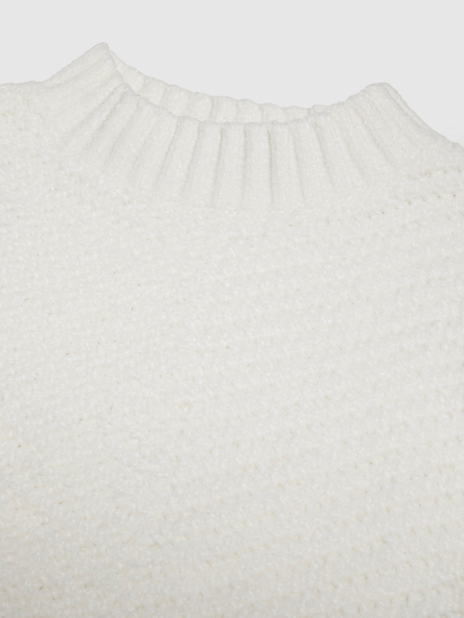 Maglia cropped in ciniglia da bambina bianco 2 | Sisley young Outlet