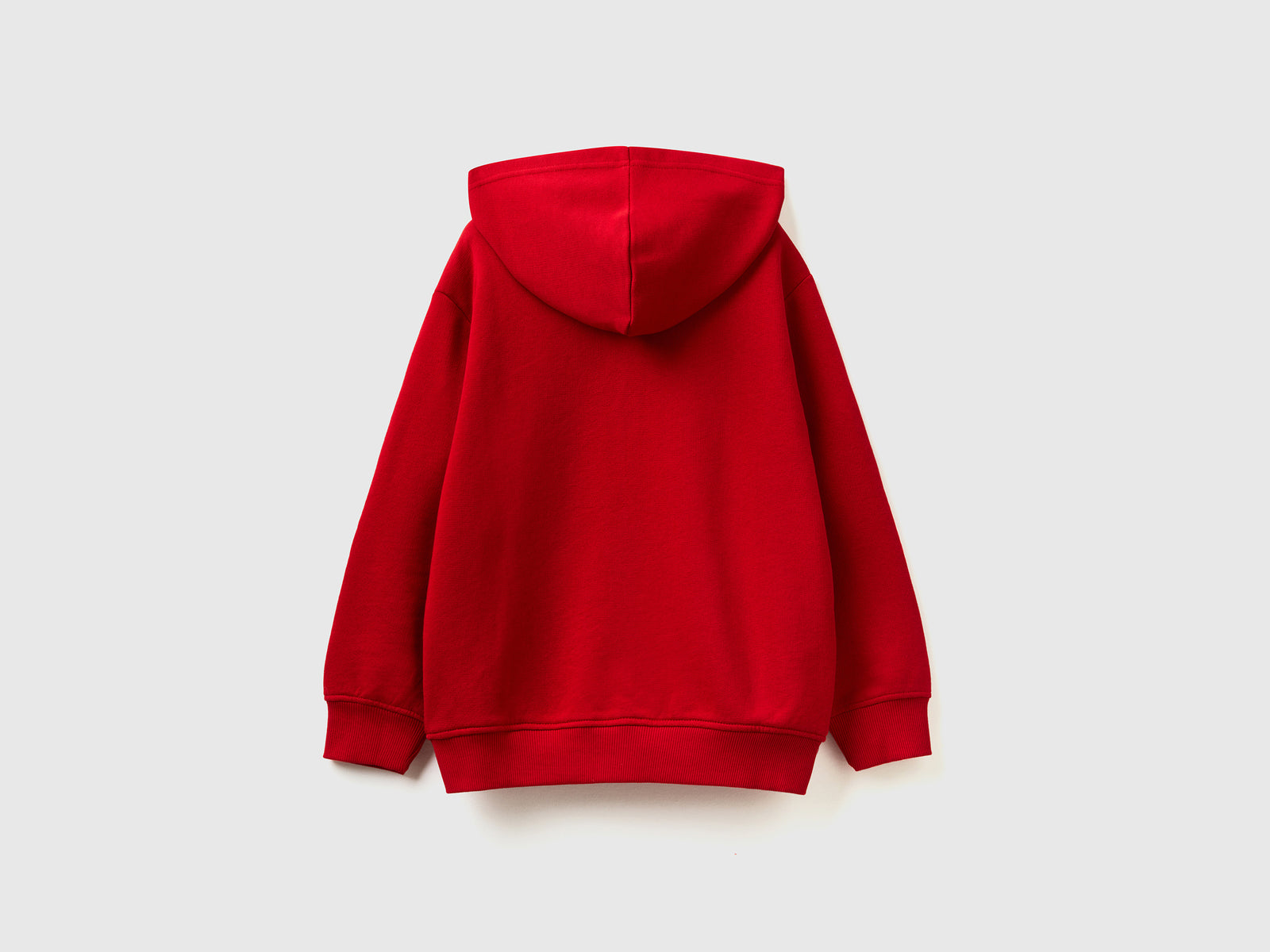 Felpa con zip e ricamo logo da bambino rosso 2 | Benetton Outlet