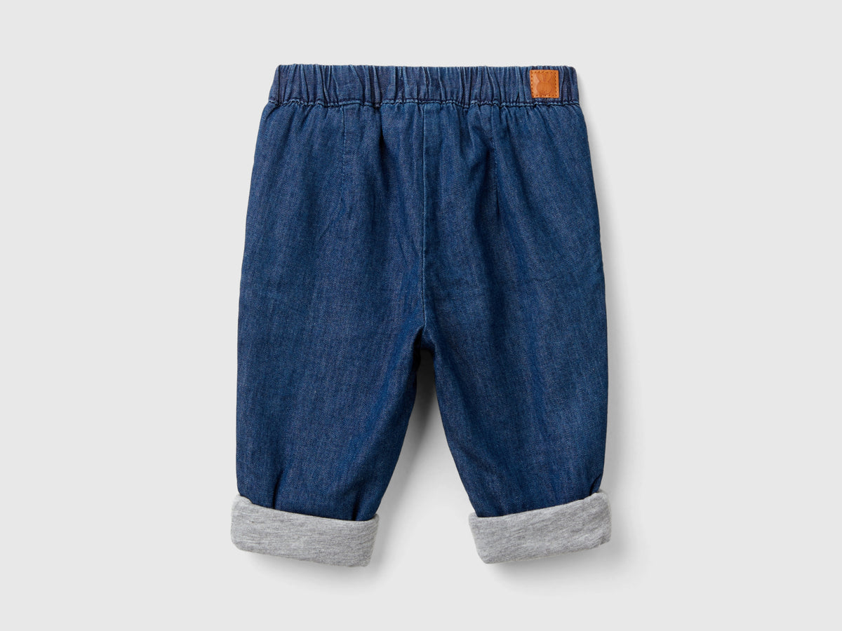 Pantaloni foderati in chambray
