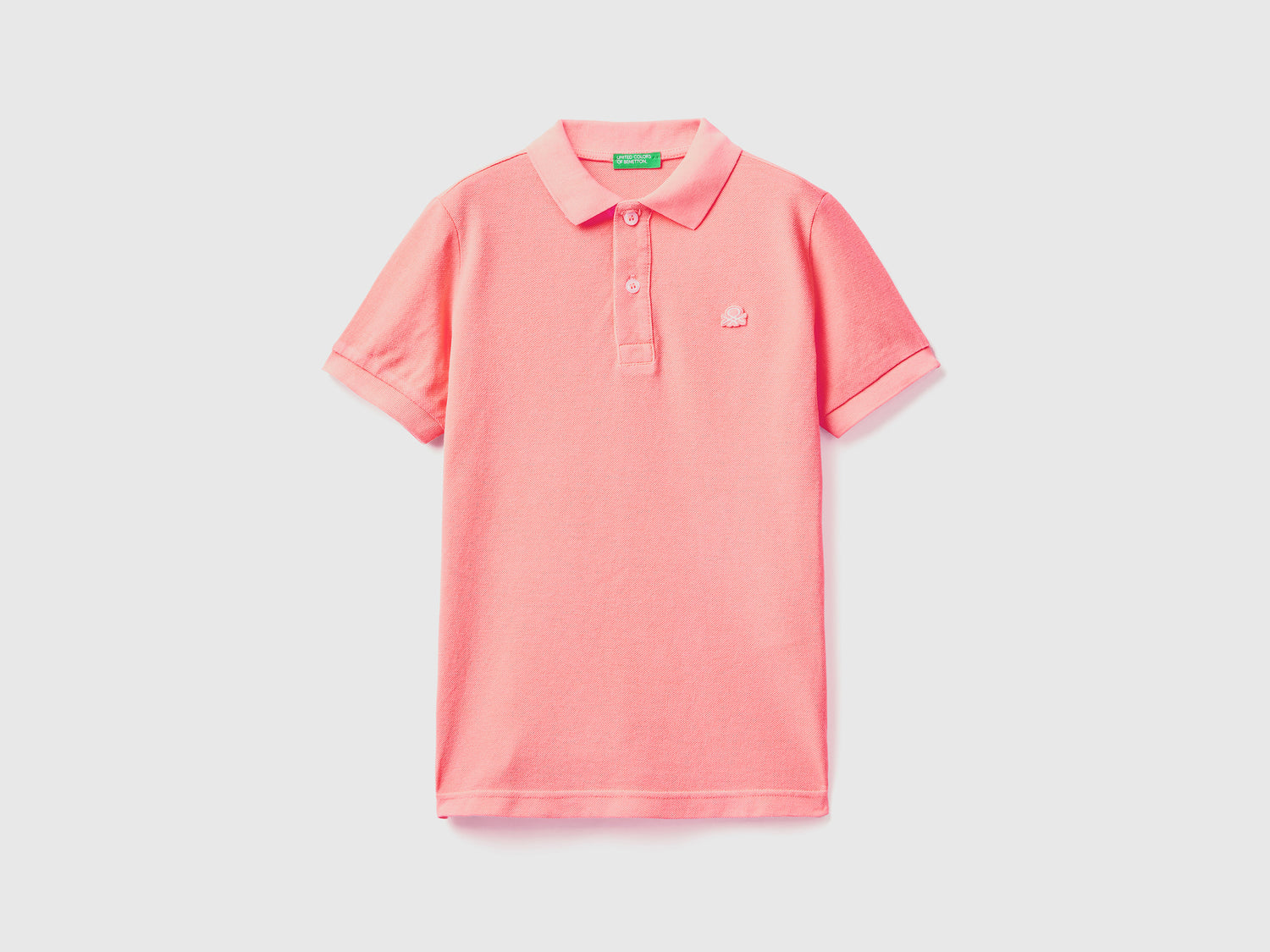 Polo fluo in cotone biologico da bambino rosa fluo | Benetton Outlet