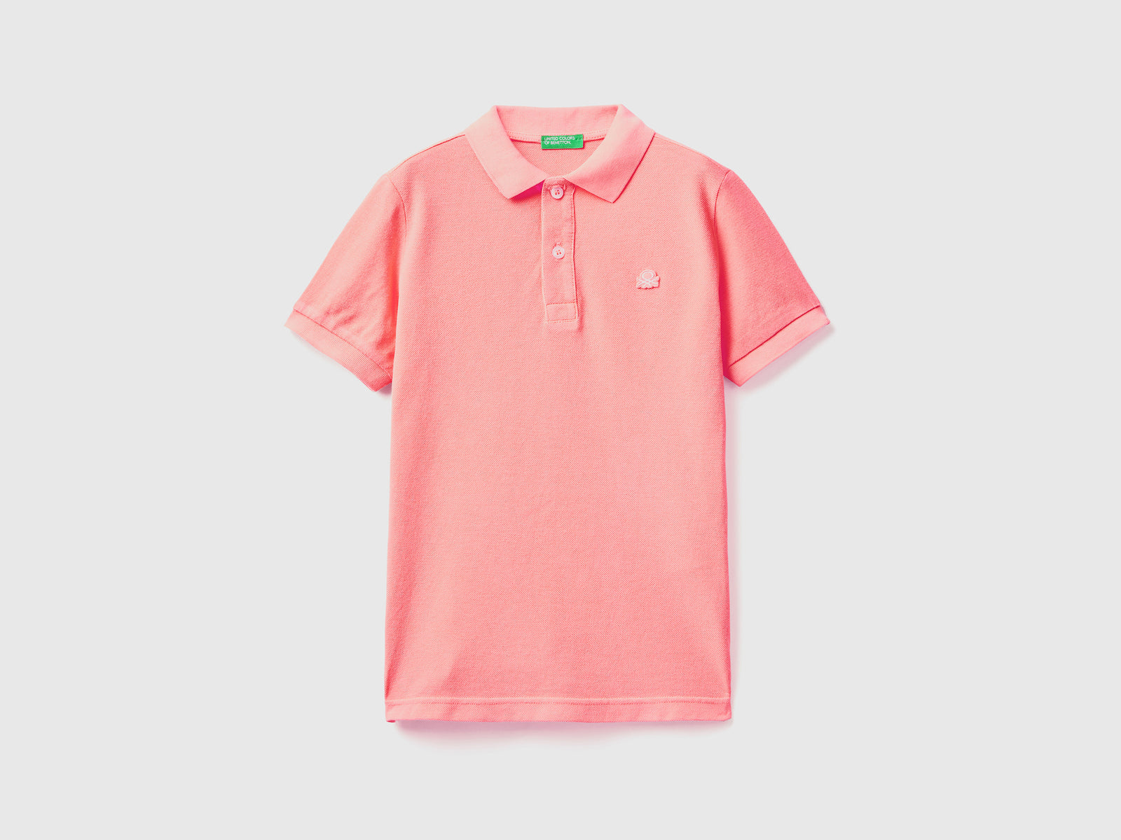 Polo fluo in cotone biologico da bambino rosa fluo | Benetton Outlet