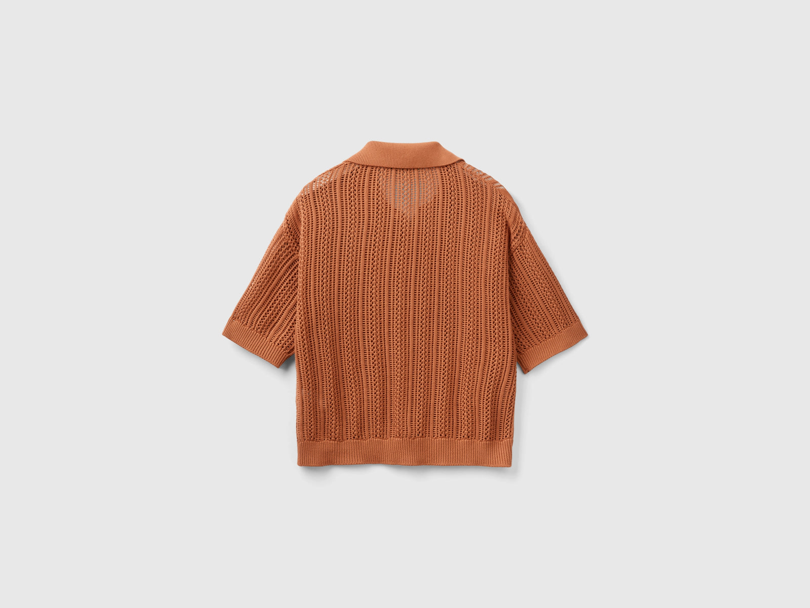 Polo in maglia crochet da donna bruciato 2 | Benetton Outlet