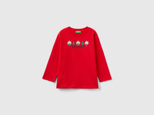 Calda t-shirt con stampa natalizia