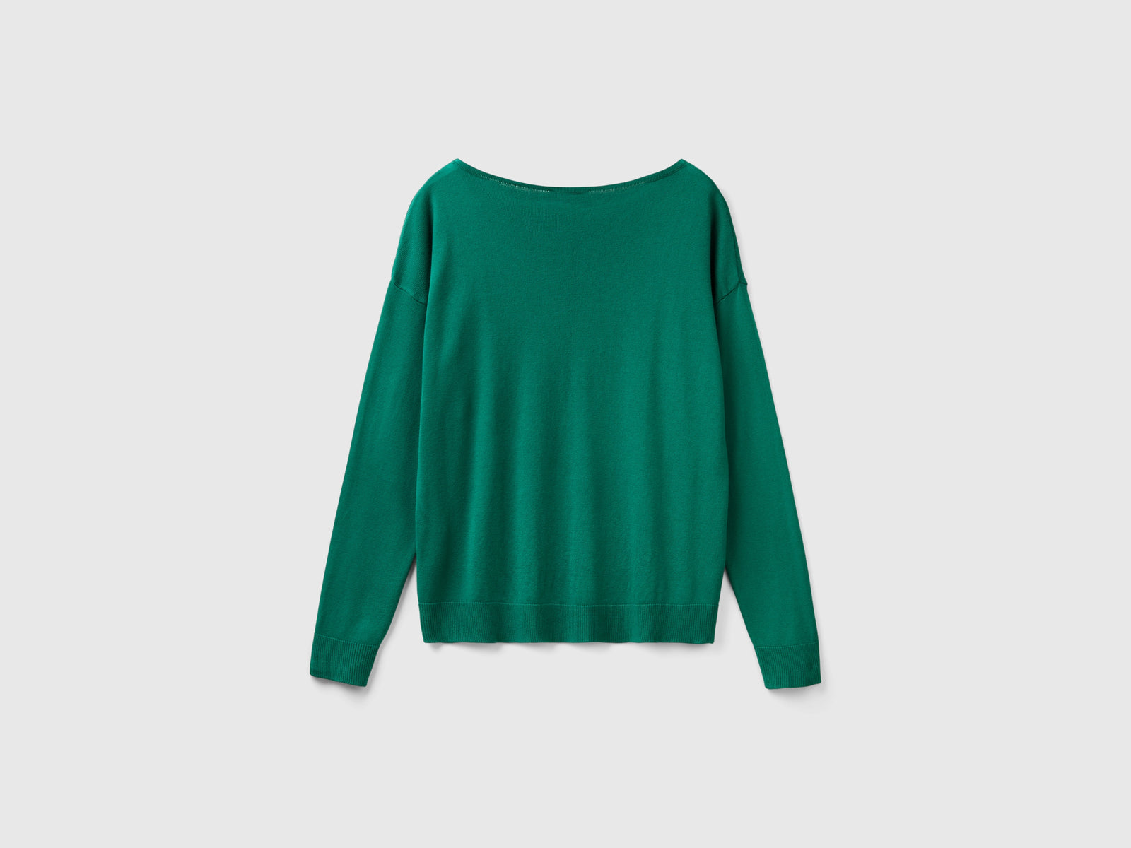 Maglia con scollo a barchetta da donna verde scuro 2 | Benetton Outlet