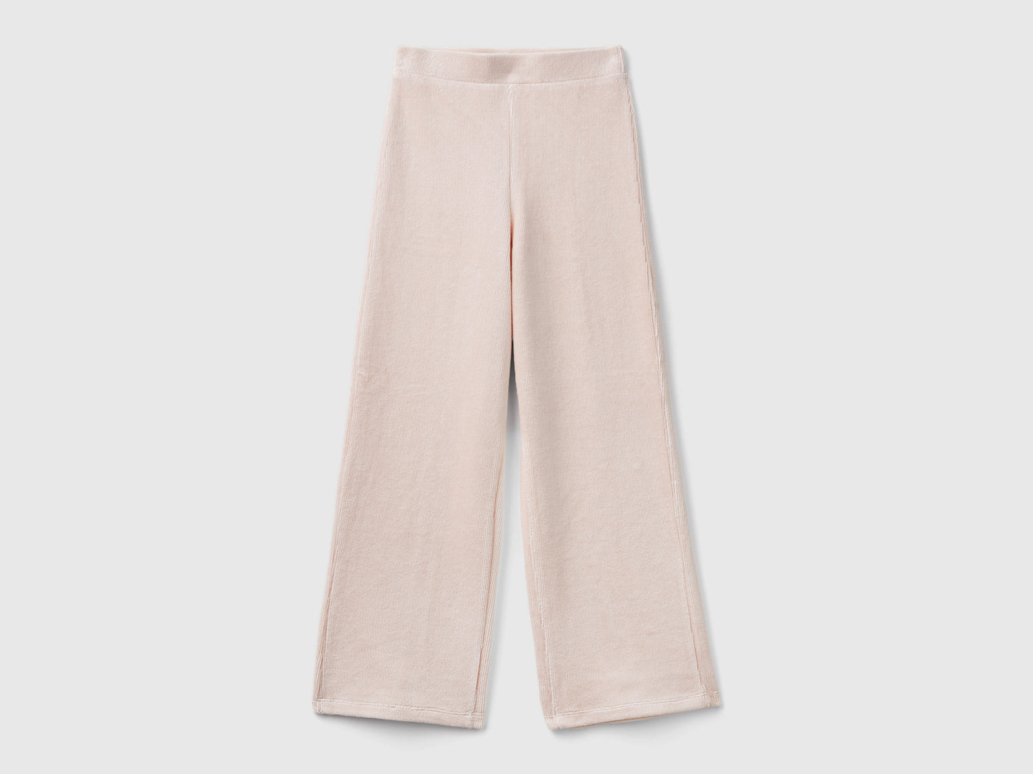 Wide-leg chenille trousers da bambina pesca | Benetton Outlet