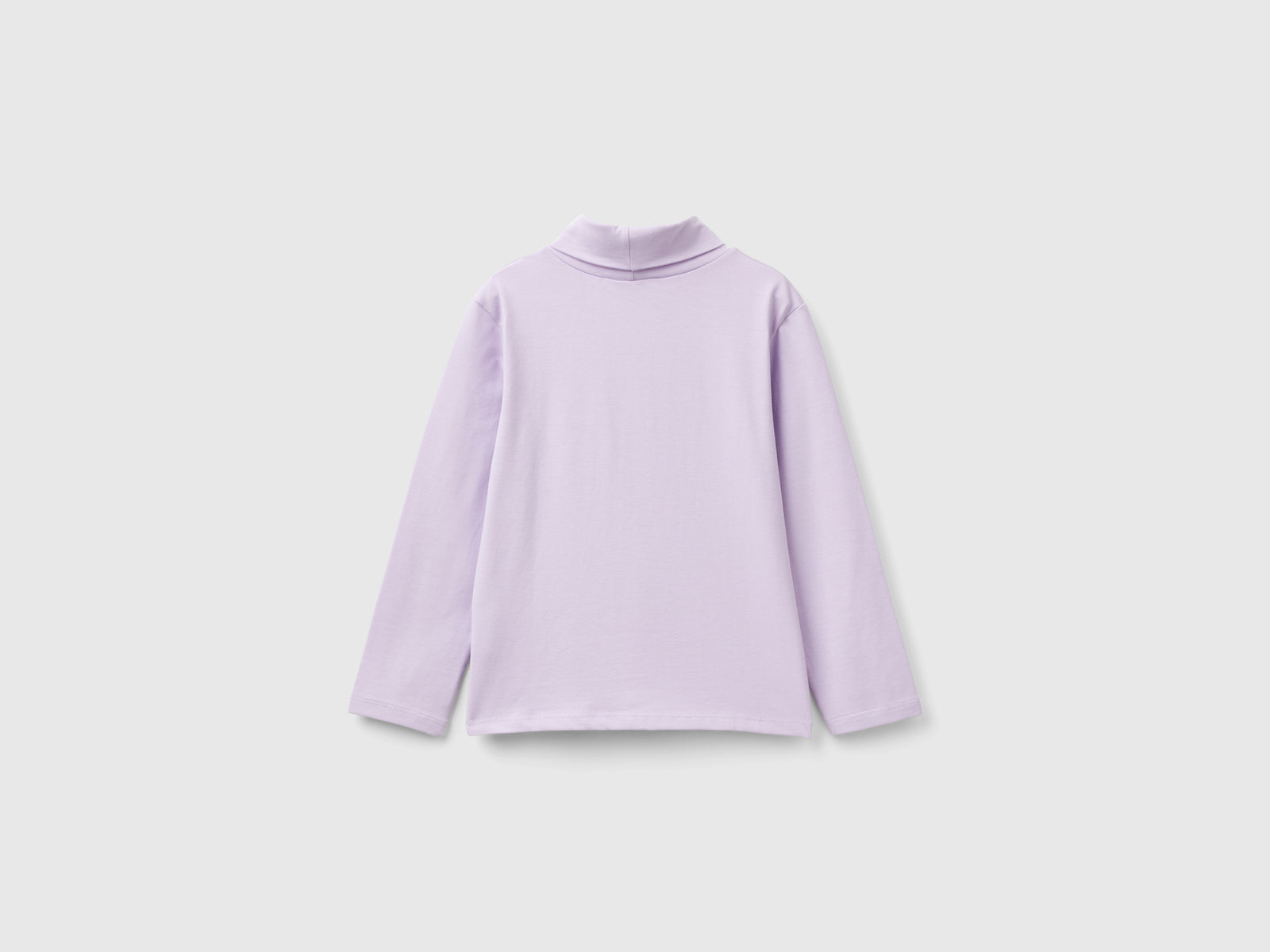 T-shirt lupetto in cotone stretch da bimba lilla 2 | Benetton Outlet
