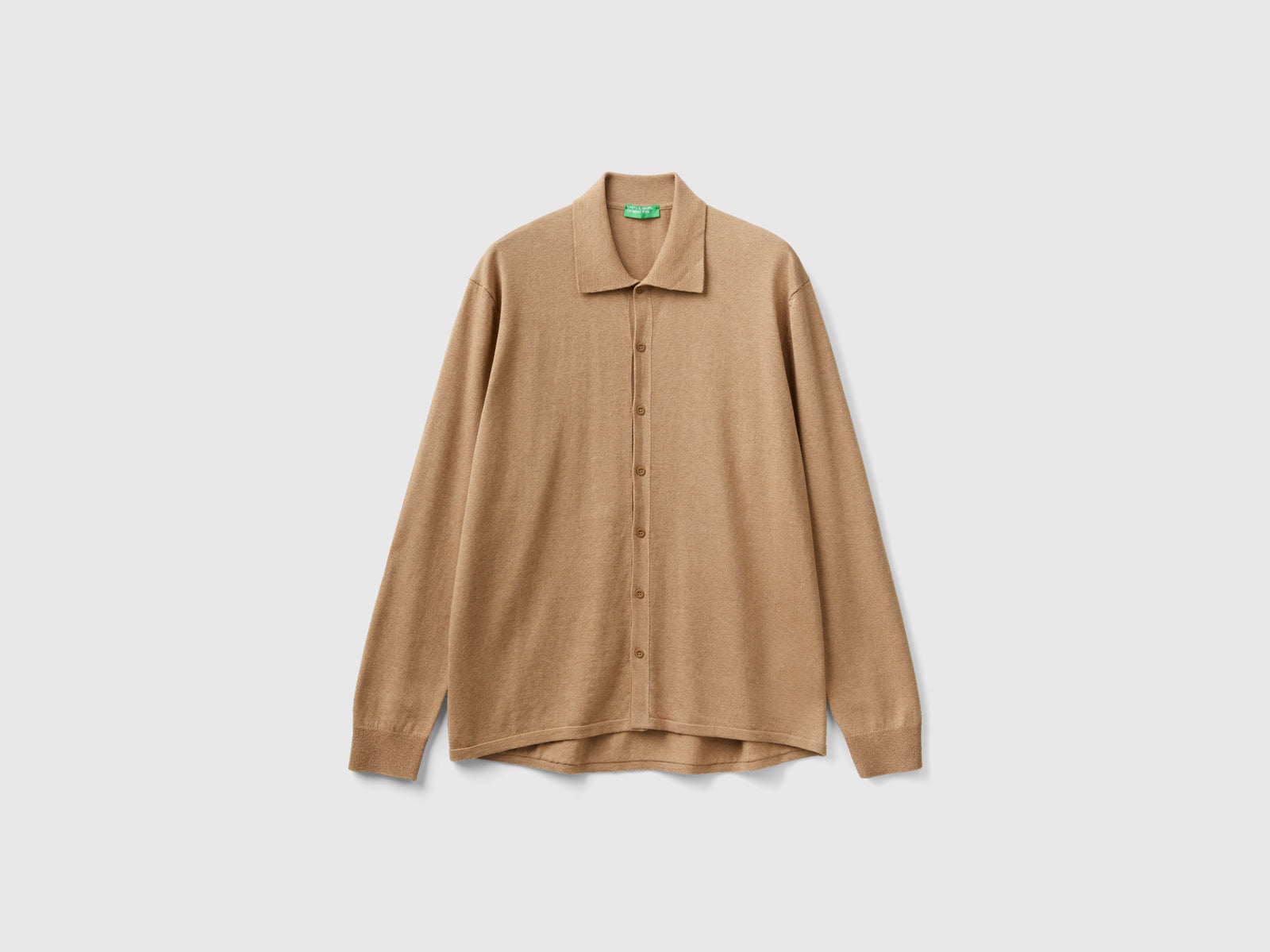 Camicia in maglia da uomo cammello | Benetton Outlet
