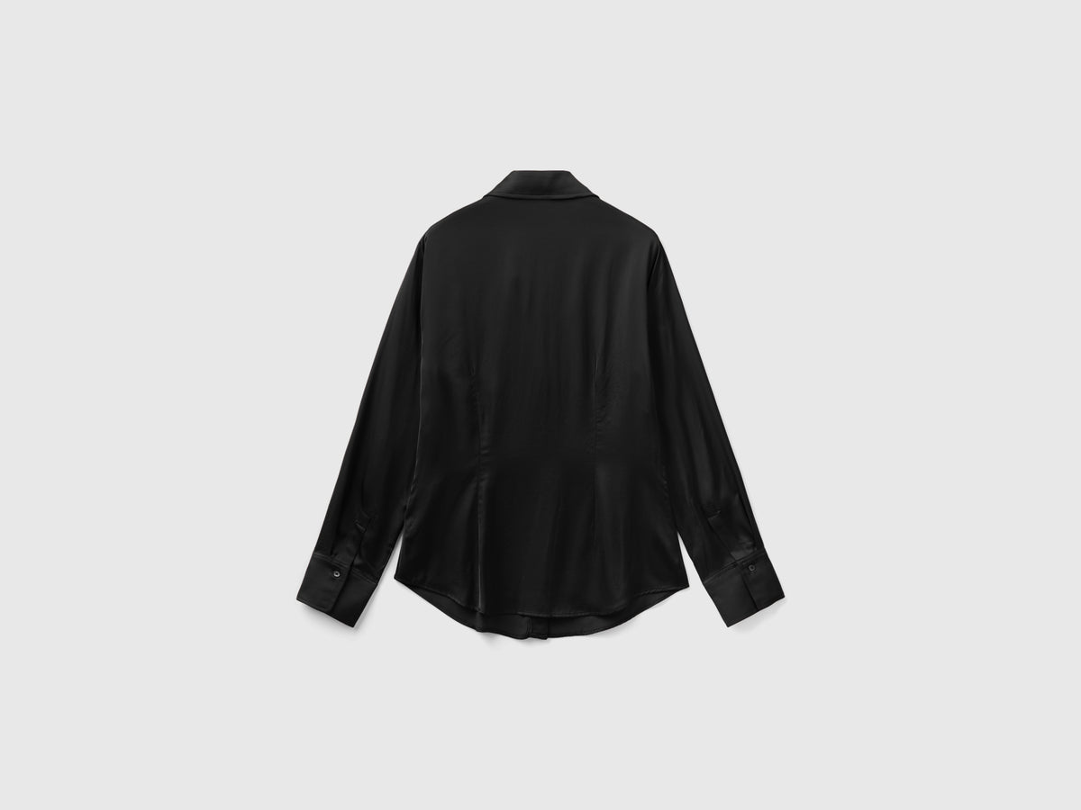 Camicia in raso slim fit