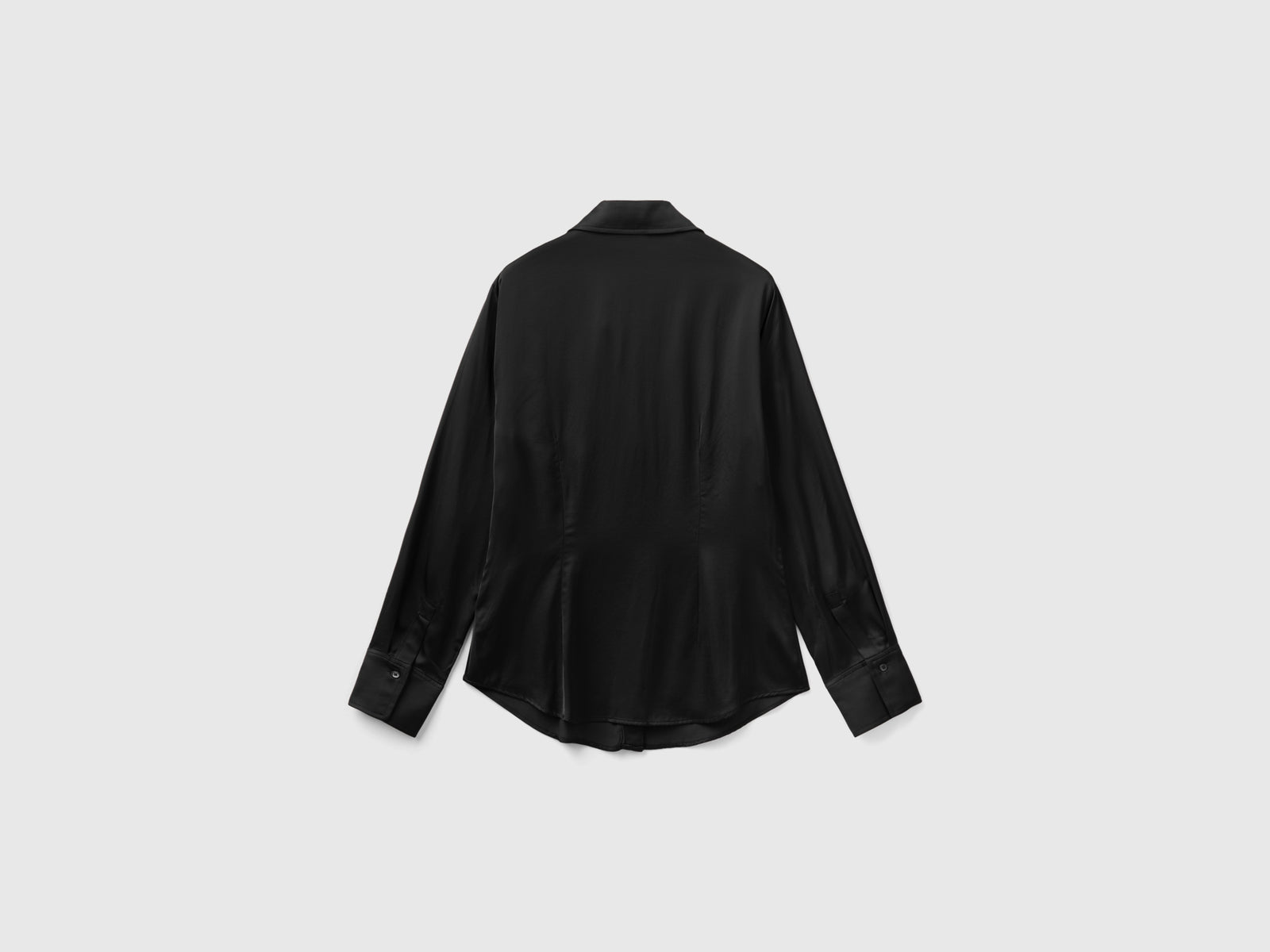 Camicia in raso slim fit da donna nero 2 | Benetton Outlet