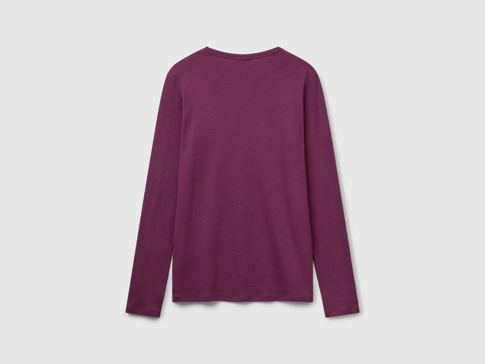 T-shirt manica lunga 100% cotone da donna prugna 2 | Benetton Outlet