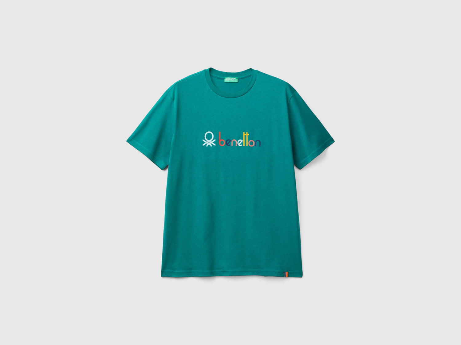 Relaxed fit organic cotton t-shirt da uomo verde scuro | Benetton Outlet