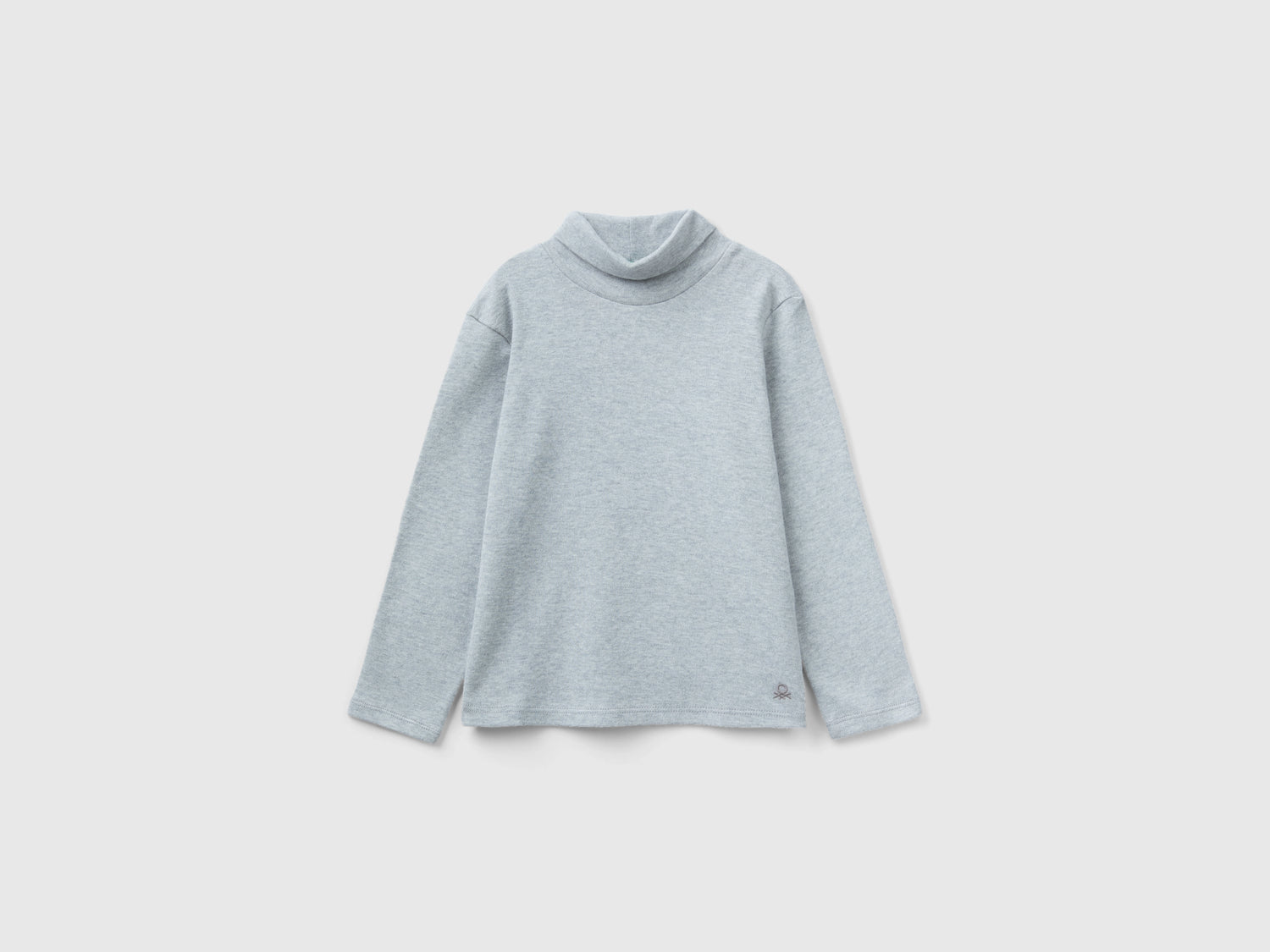 T-shirt dolcevita in caldo cotone bio da bimba grigio chiaro | Benetton Outlet