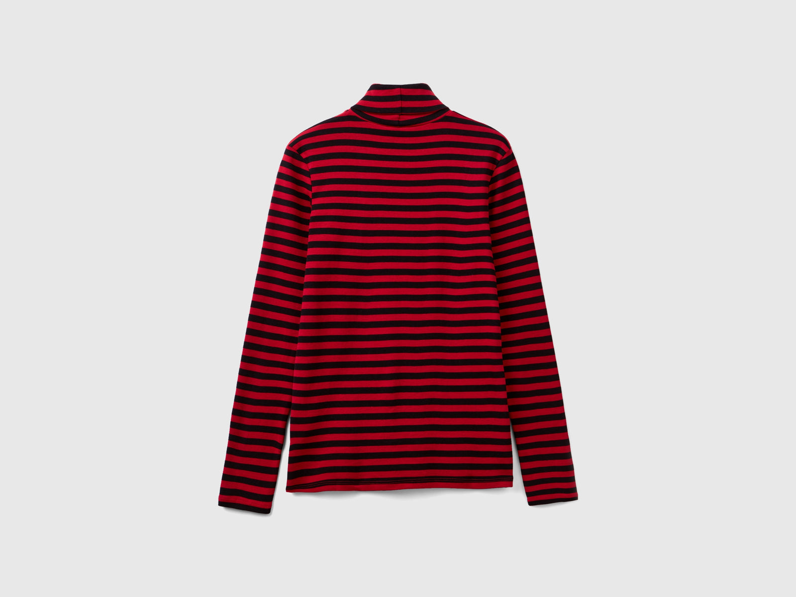 T-shirt lupetto a righe da donna rosso 2 | Benetton Outlet