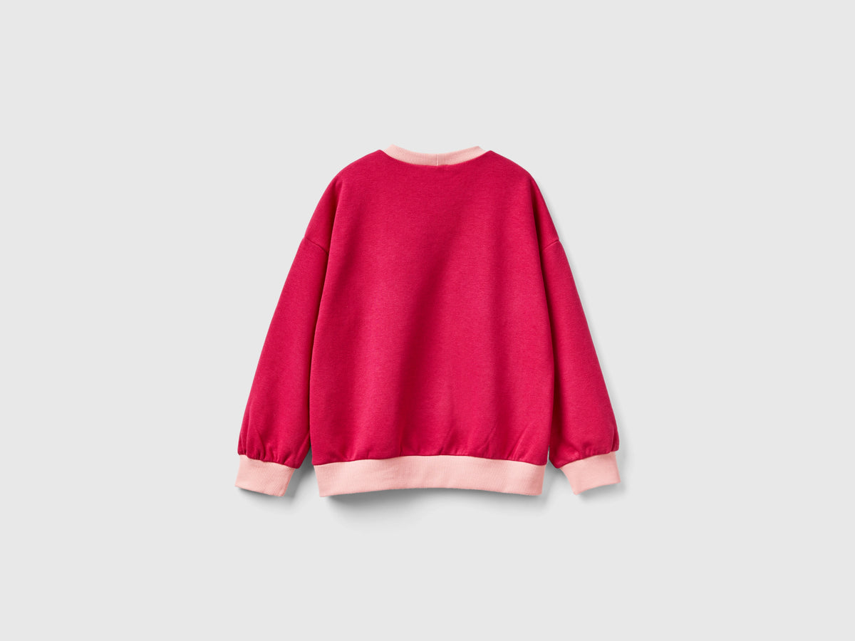 Felpa color block con stampa