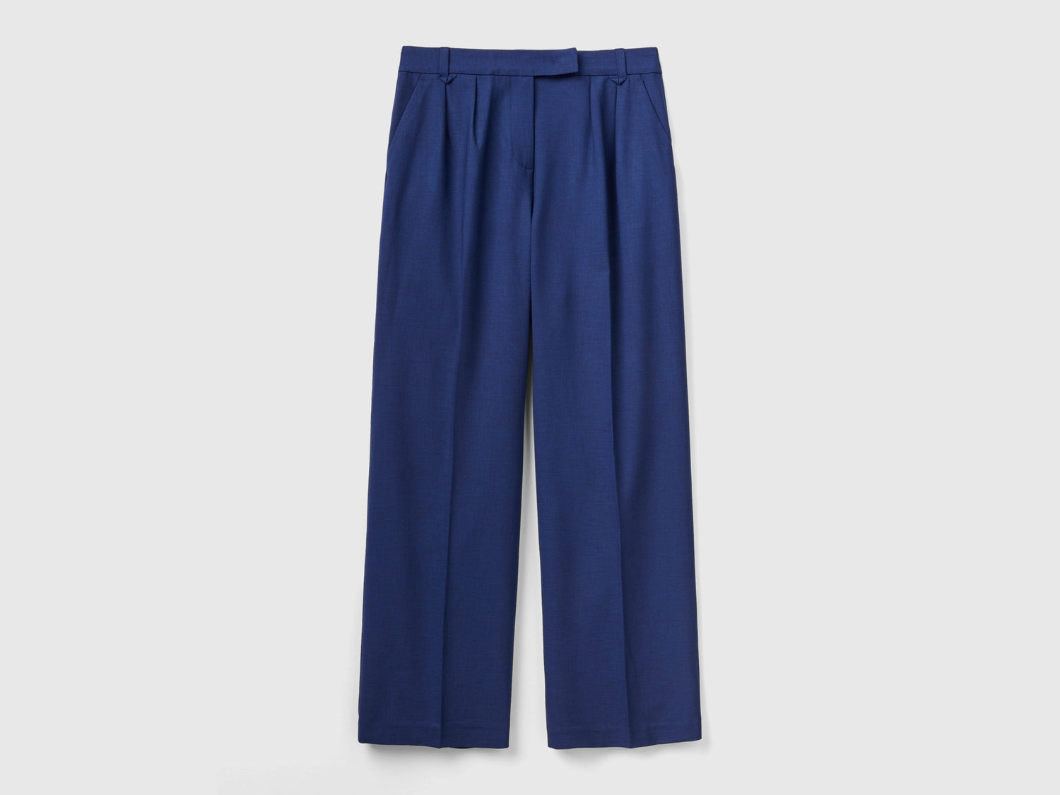 Pantaloni fluidi con doppia piega da donna blu scuro | Benetton Outlet