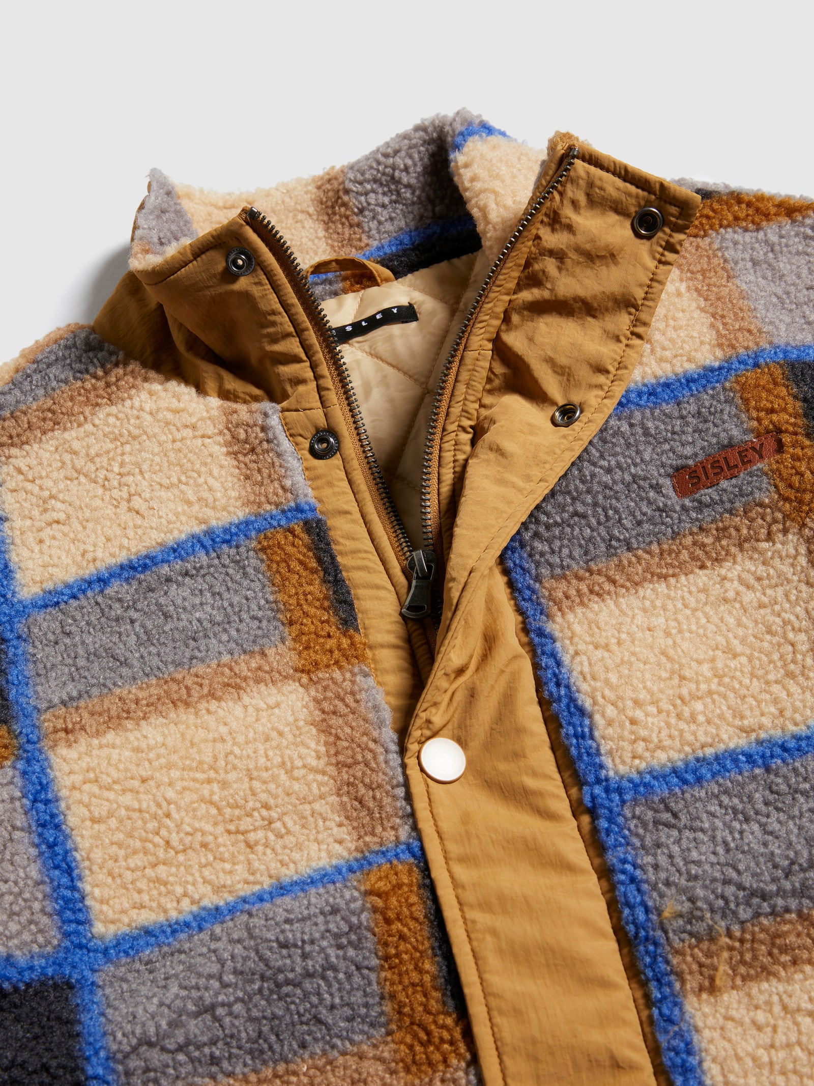Giubbotto teddy a quadri con ricamo da bambino multi-color 3 | Sisley young Outlet