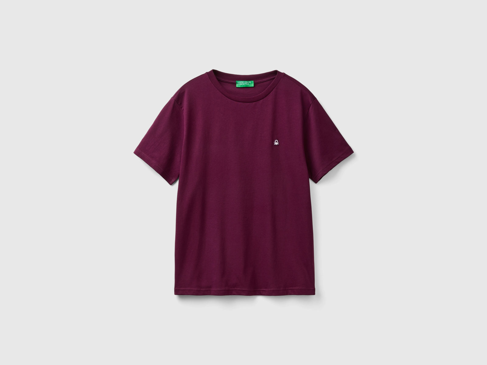Basic T-shirt 100% organic cotton da uomo prugna | Benetton Outlet