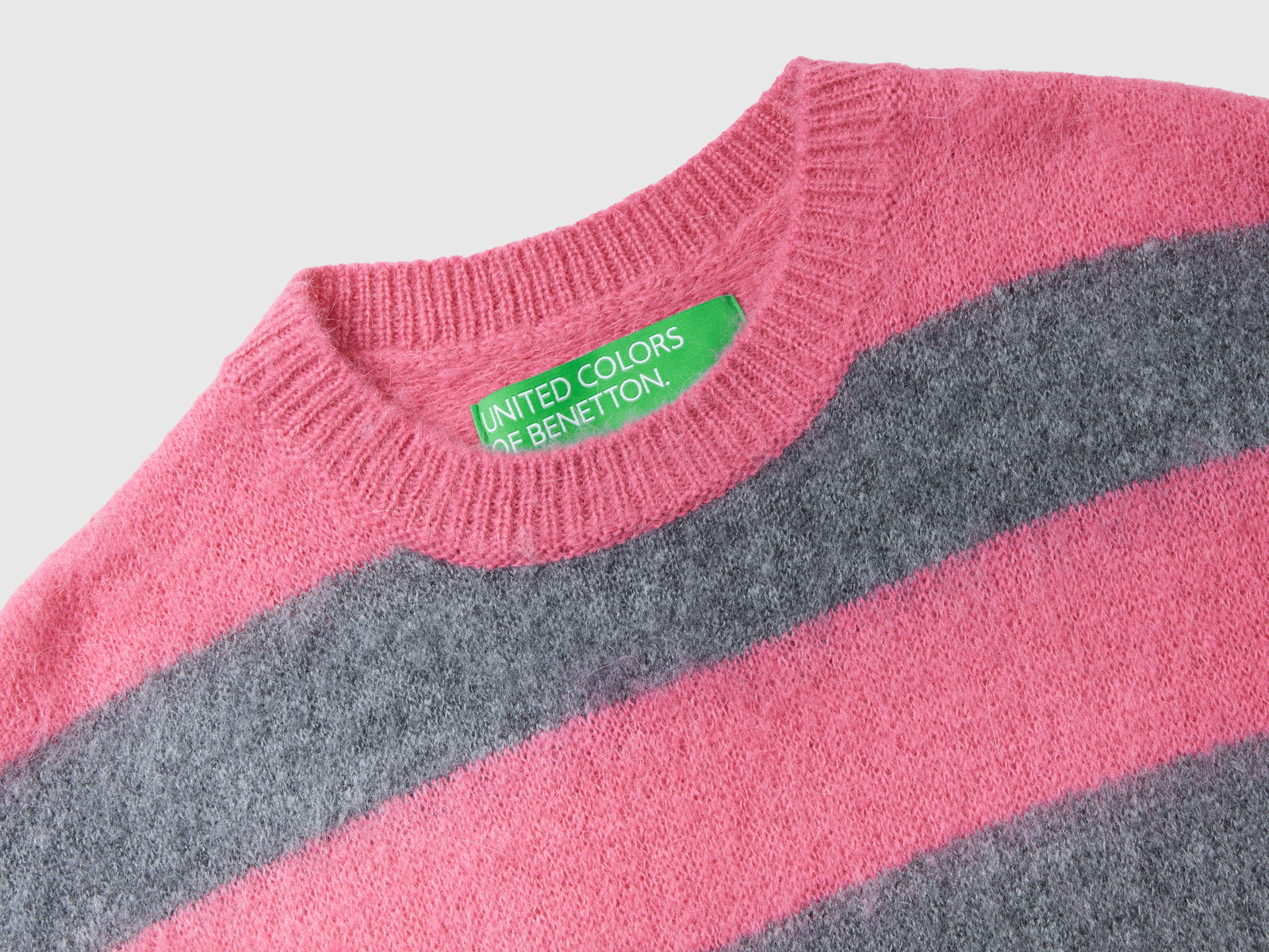 Maglia a righe in misto alpaca da donna grigio scuro 3 | Benetton Outlet