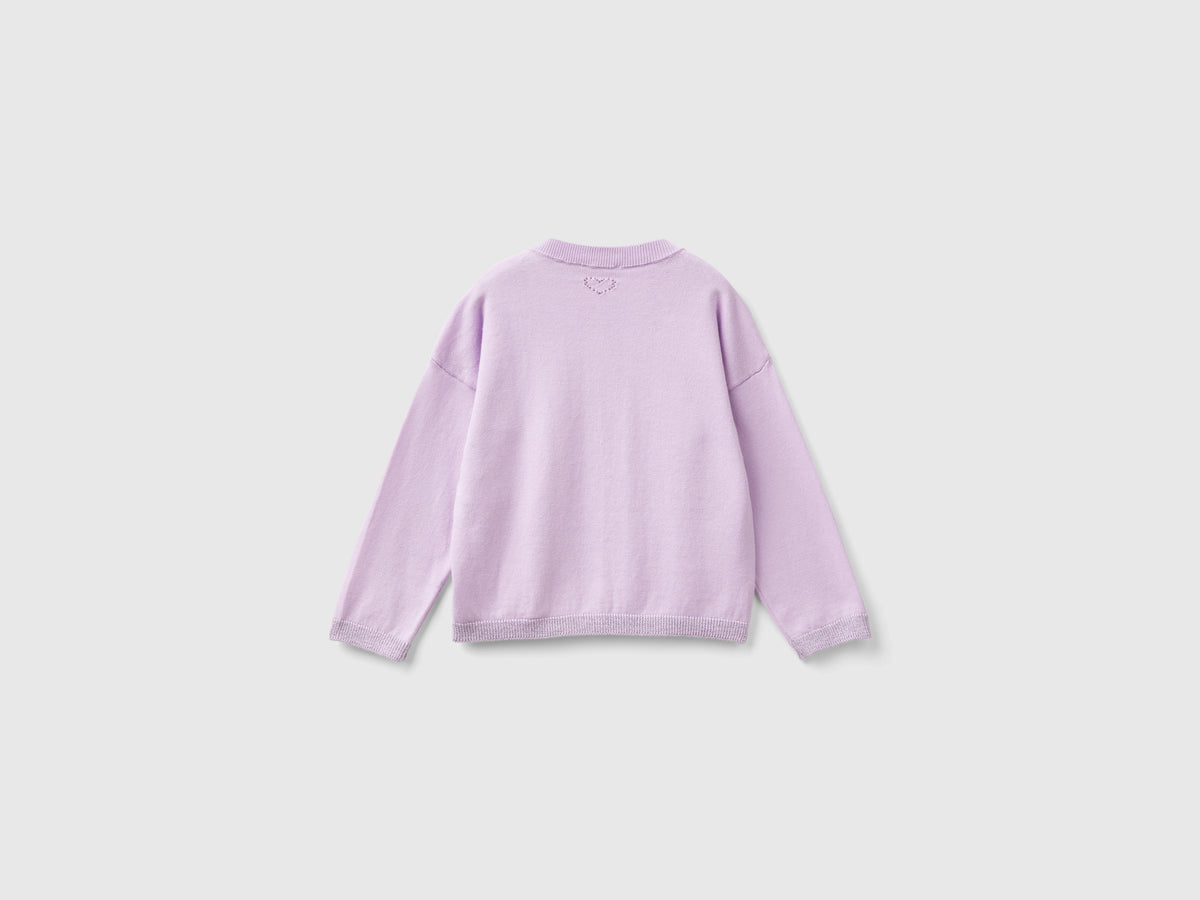 Cardigan con lurex in puro cotone