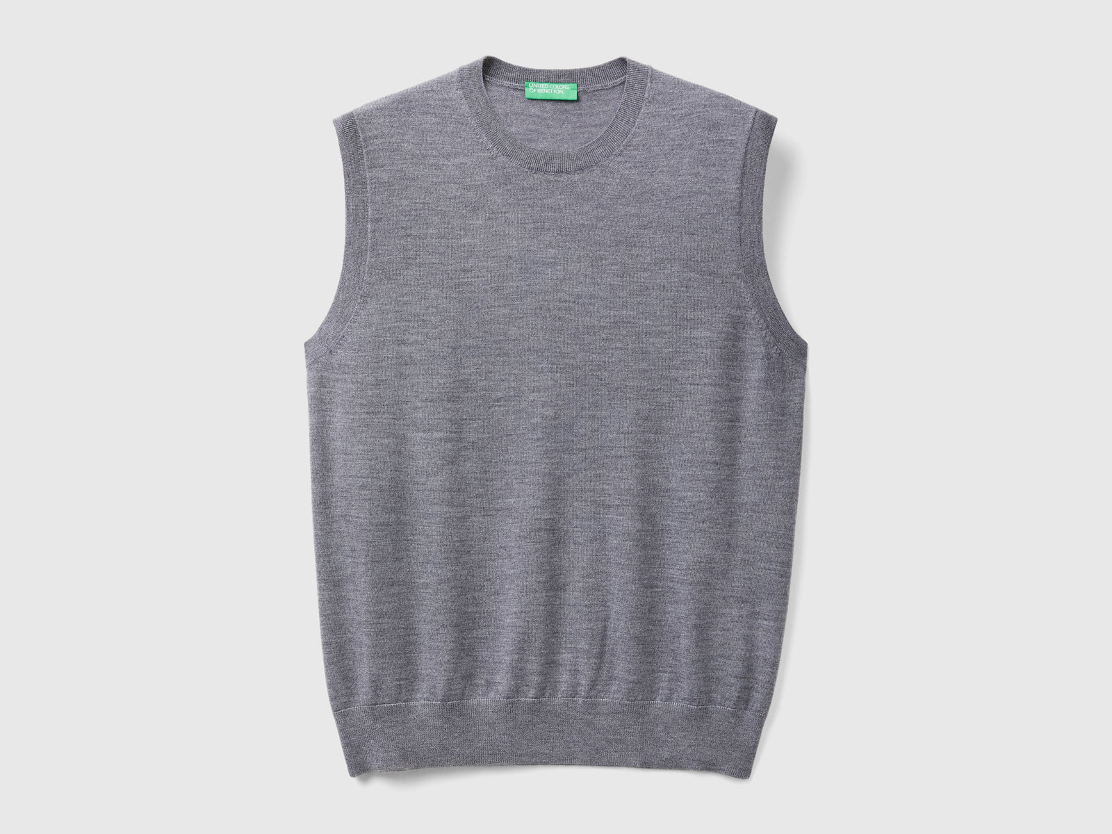 Gilet in pura lana Merino da uomo grigio scuro | Benetton Outlet