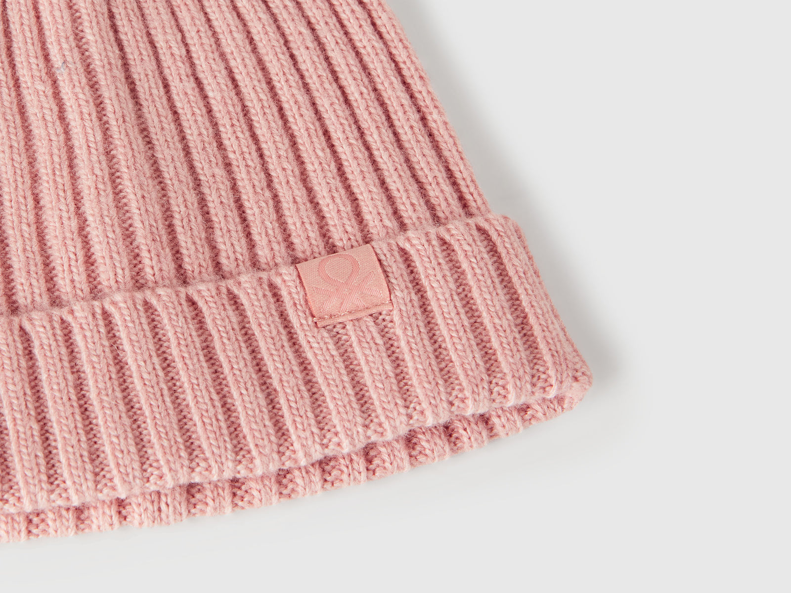 Cappellino in misto lana da bimbo rosa tenue 3 | Benetton Outlet