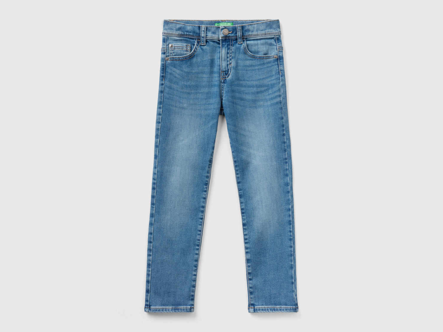 Jeans termici slim fit da bambino azzurro | Benetton Outlet