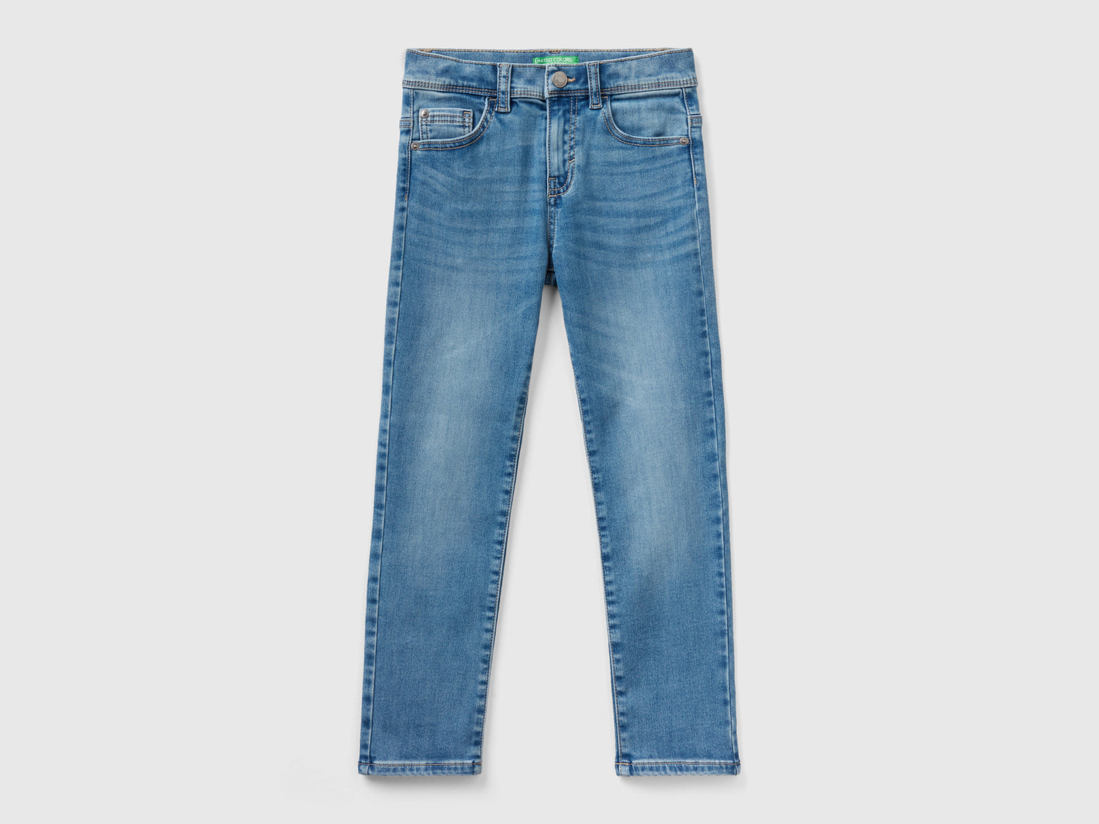 Jeans termici slim fit da bambino azzurro | Benetton Outlet