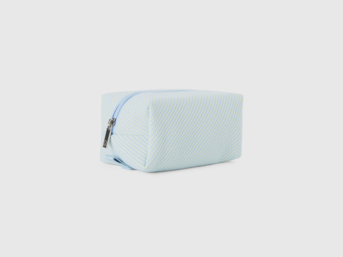 Beauty case jacquard giallo e azzurro